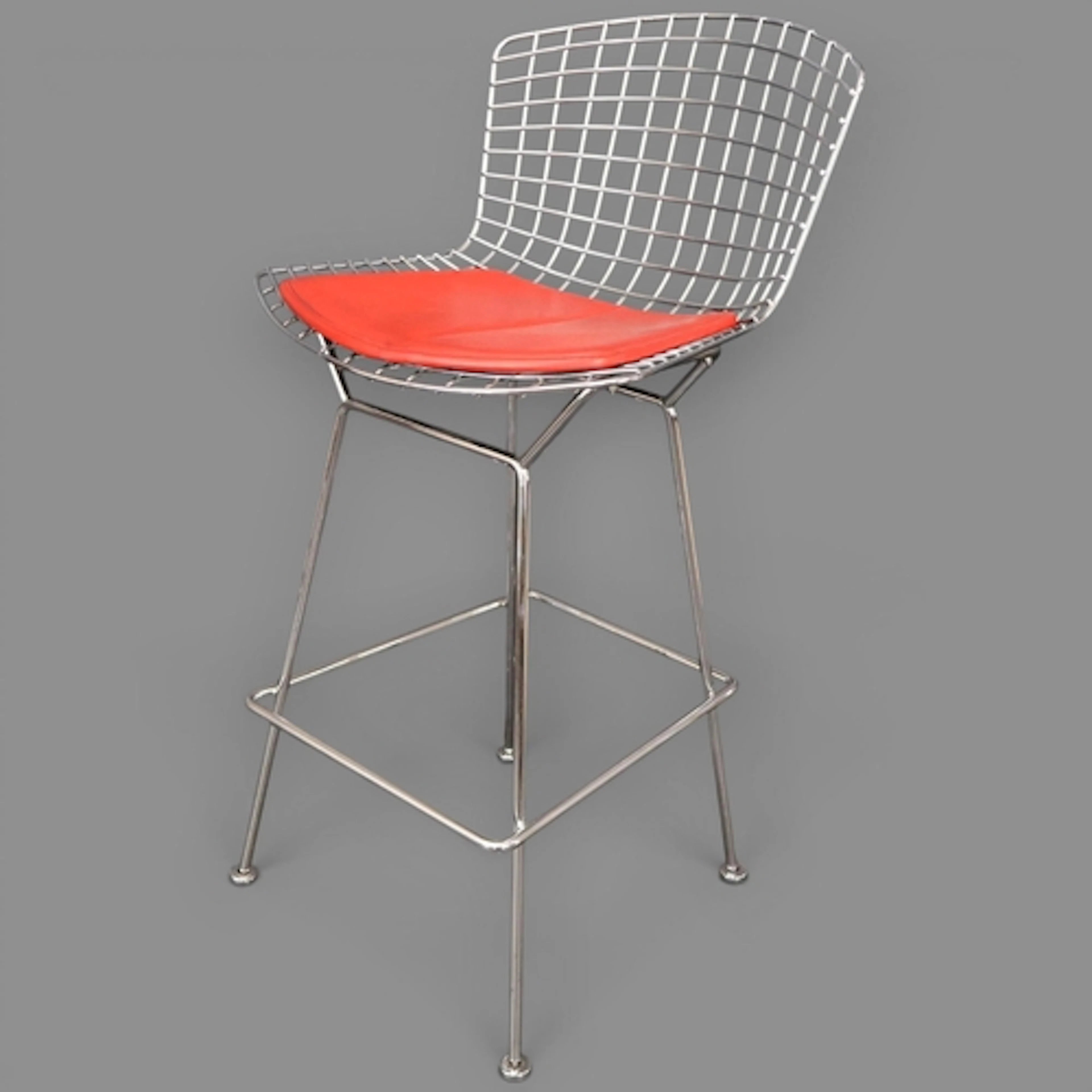 HARRY BERTOIA, a Knoll Studio bar stool, the polished steel ...