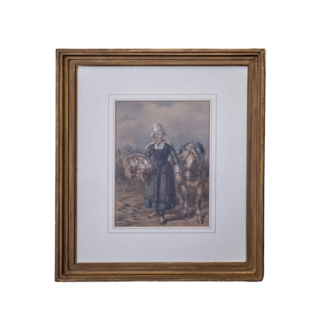 FREDERICK TAYLER 'GOING TO MARKET IN BRITTANY,' watercolour,...