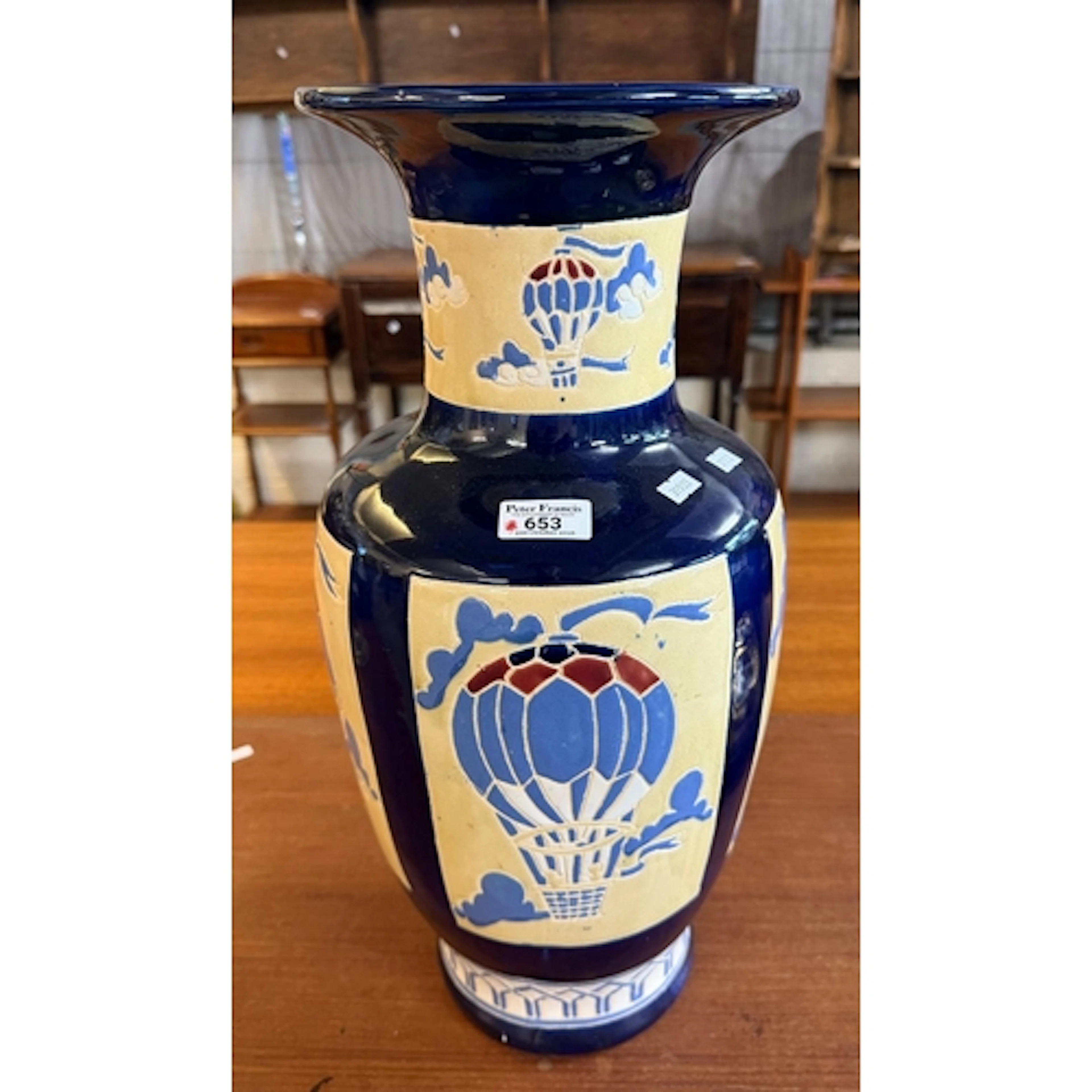 Modern Oriental style baluster shaped vase with hot air ball...