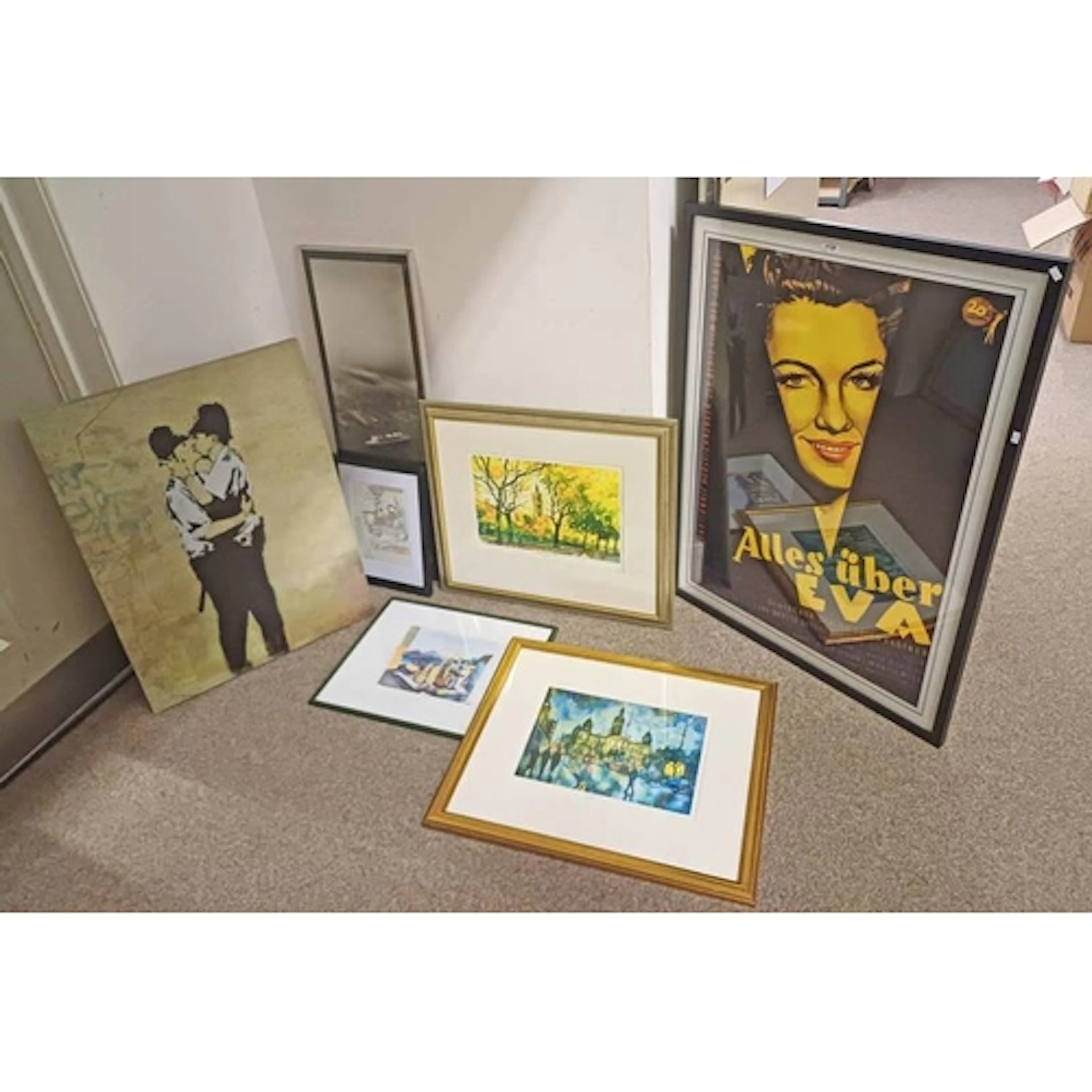 FRAMED GERMAN MOVIE POSTER FOR ''ALL ABOUT EVE'', BANKSY PRI...