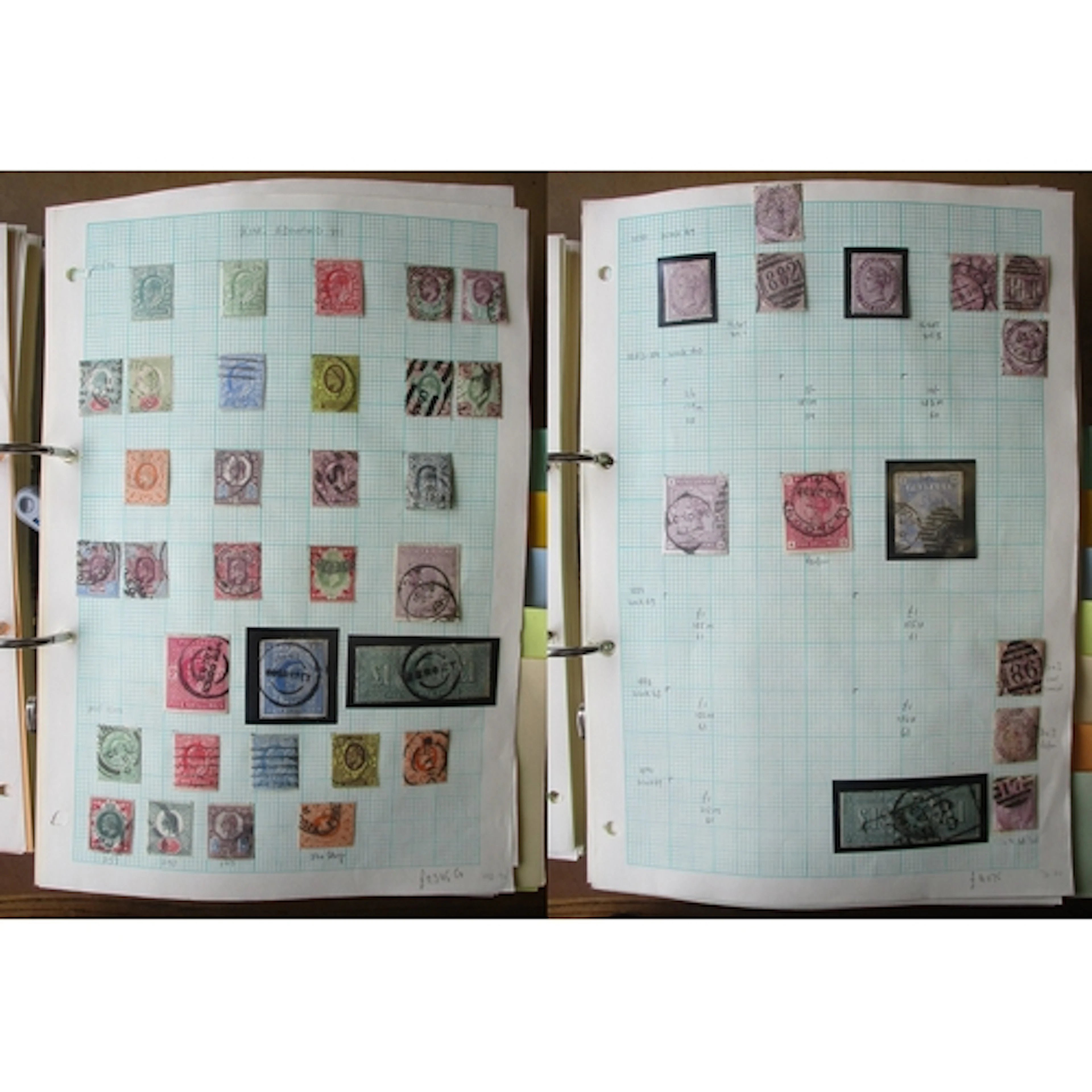 QV-QEII M/U coln in ring binder, in very mixed cond., with L...