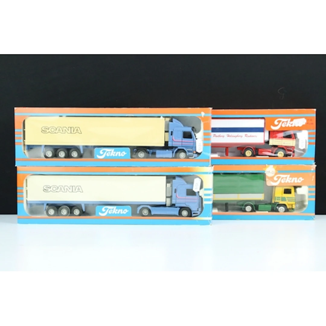 Four boxed Tekno 1/50 diecast haulage models to include Volv...