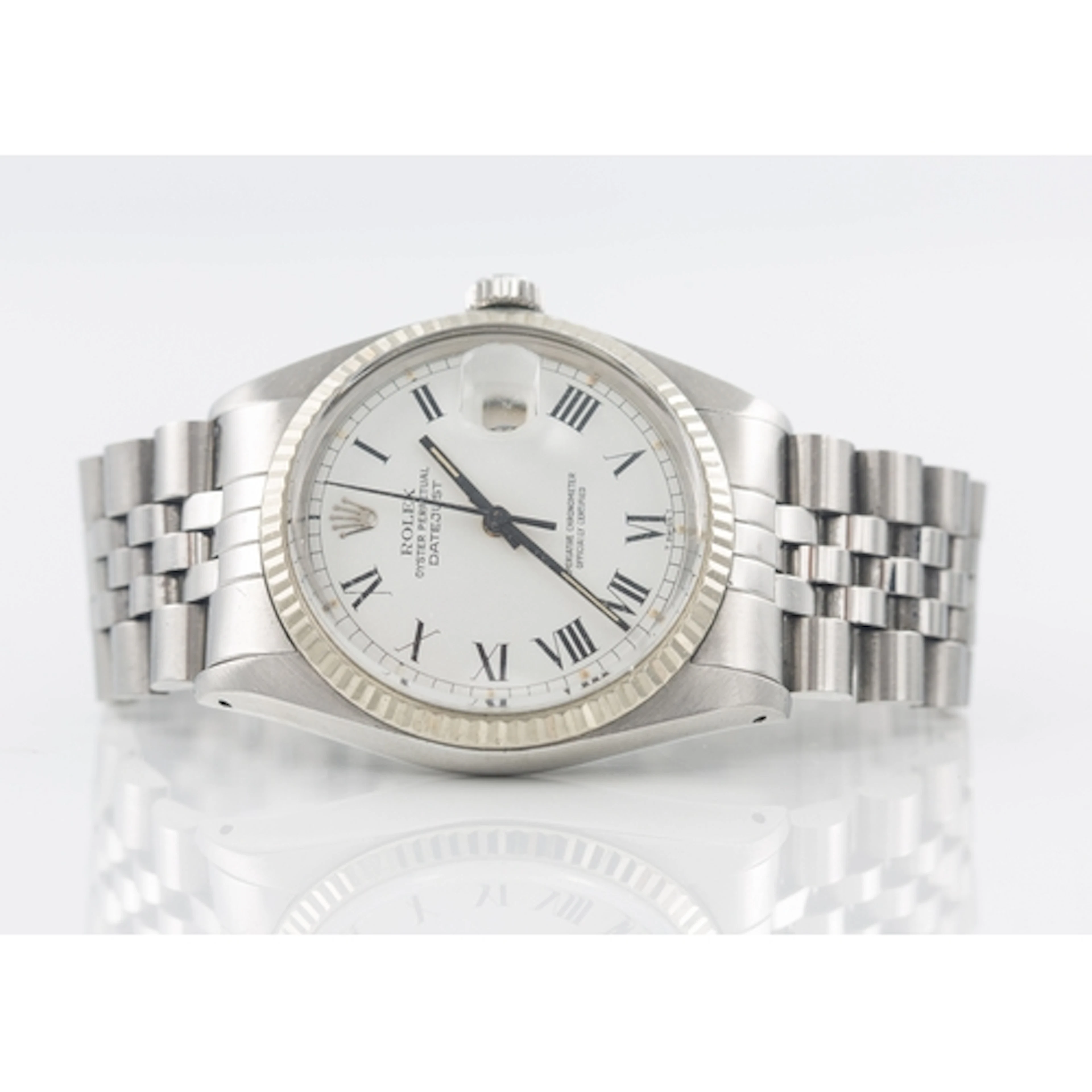 Rolex Oyster Perpetual Datejust 36 featuring a white "Buckle...