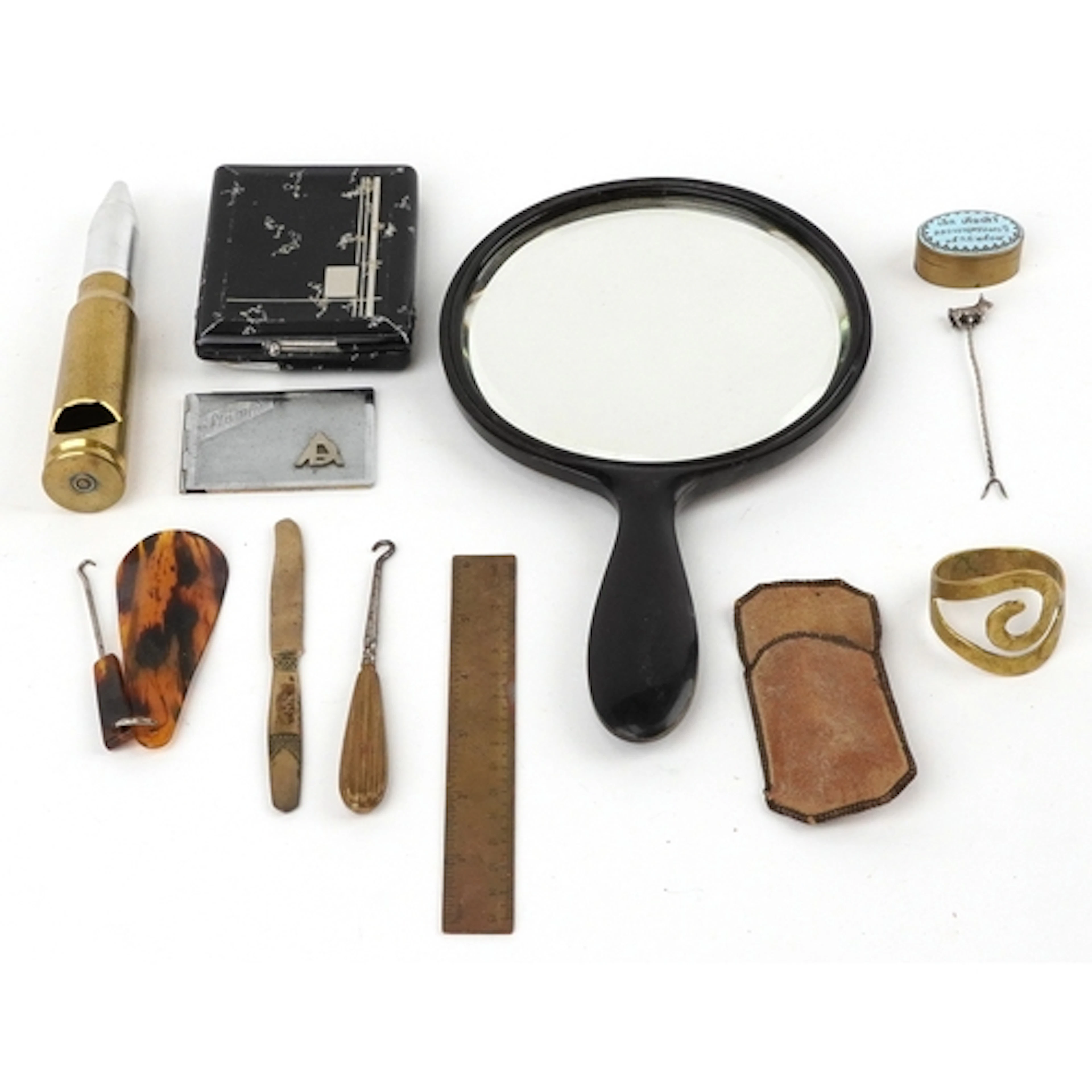 Antique and later objects including a military interest bull...