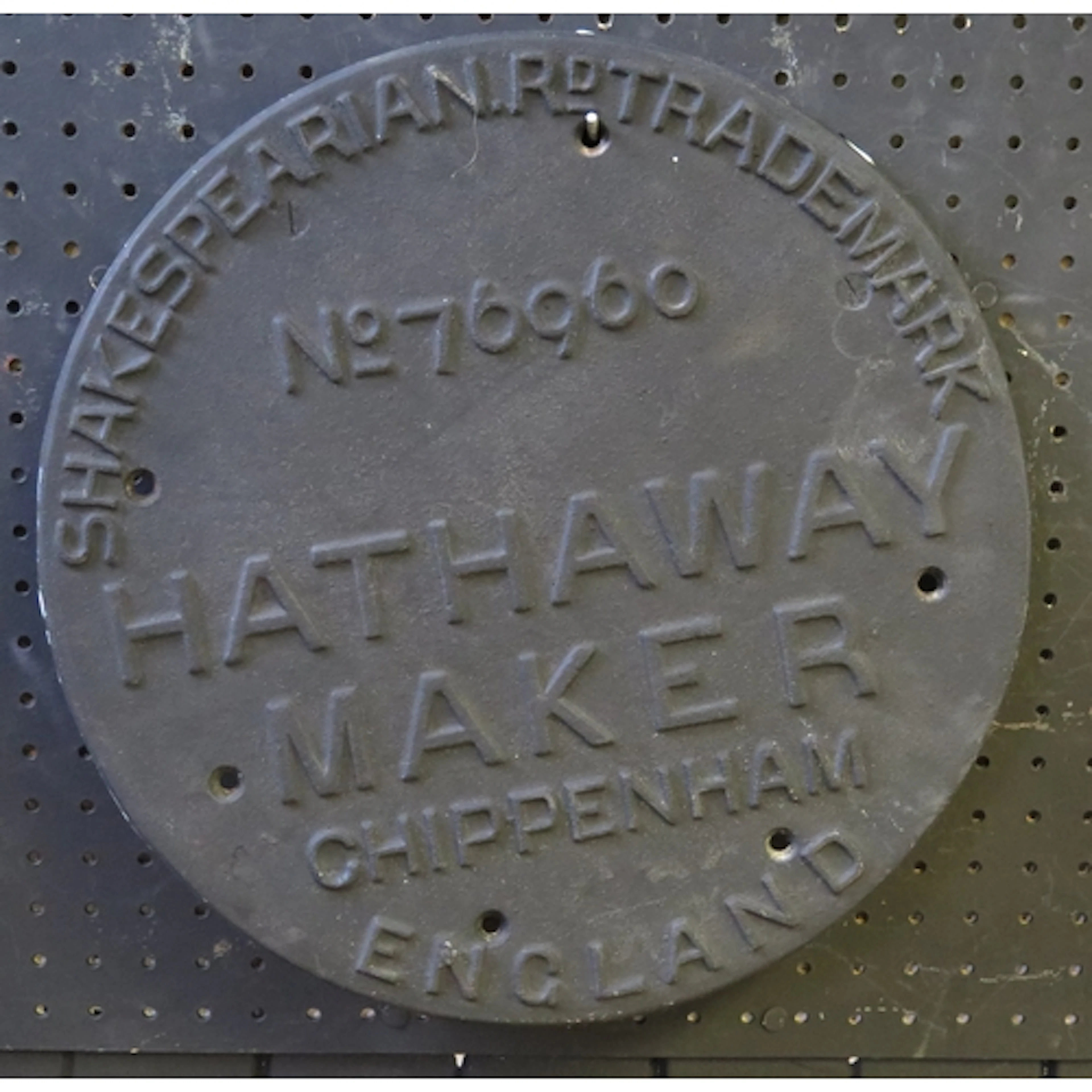 "Hathaway Maker Chippenham" - a cast iron advertising plaque...