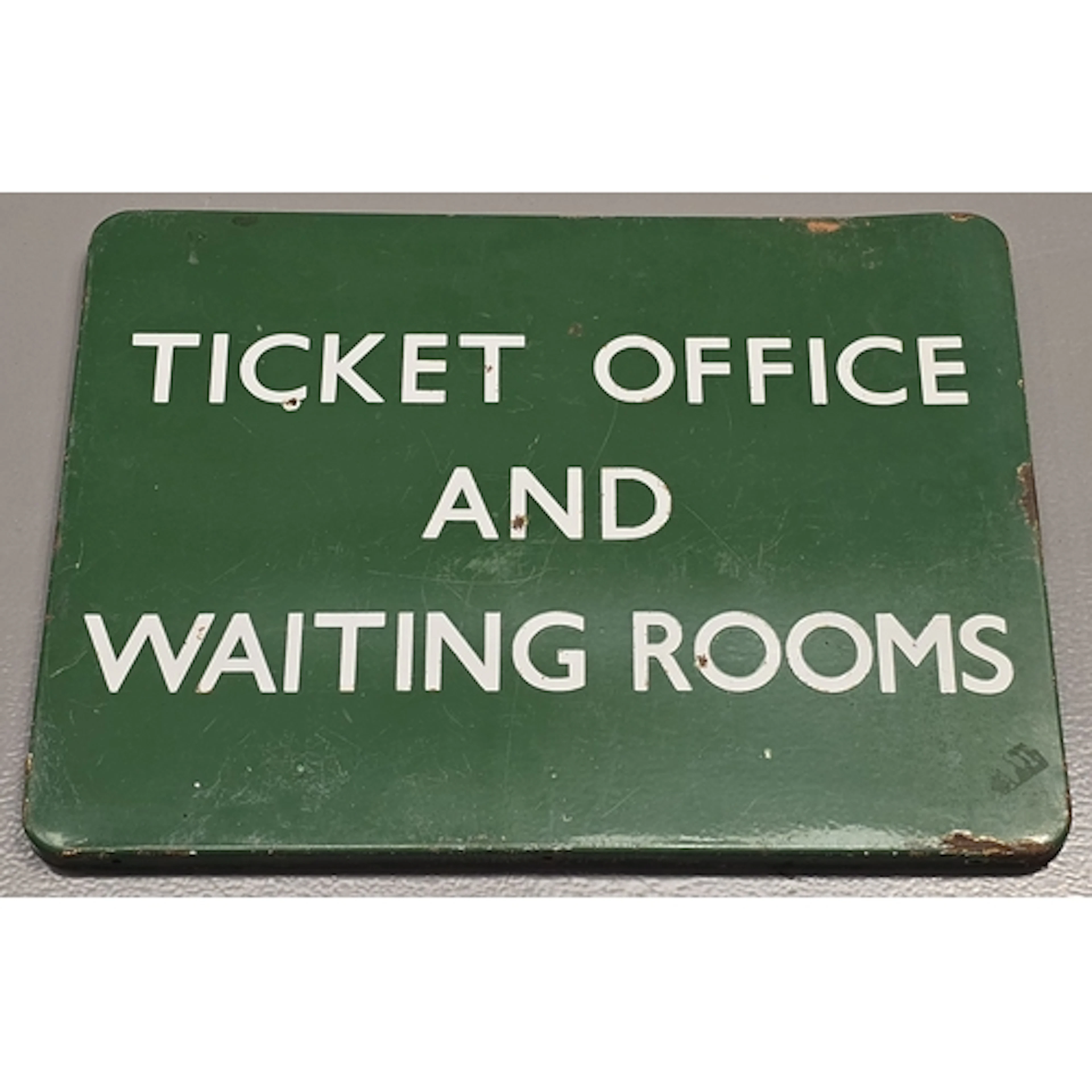 Vintage British Rail advertising enamel sign "Ticket Office ...
