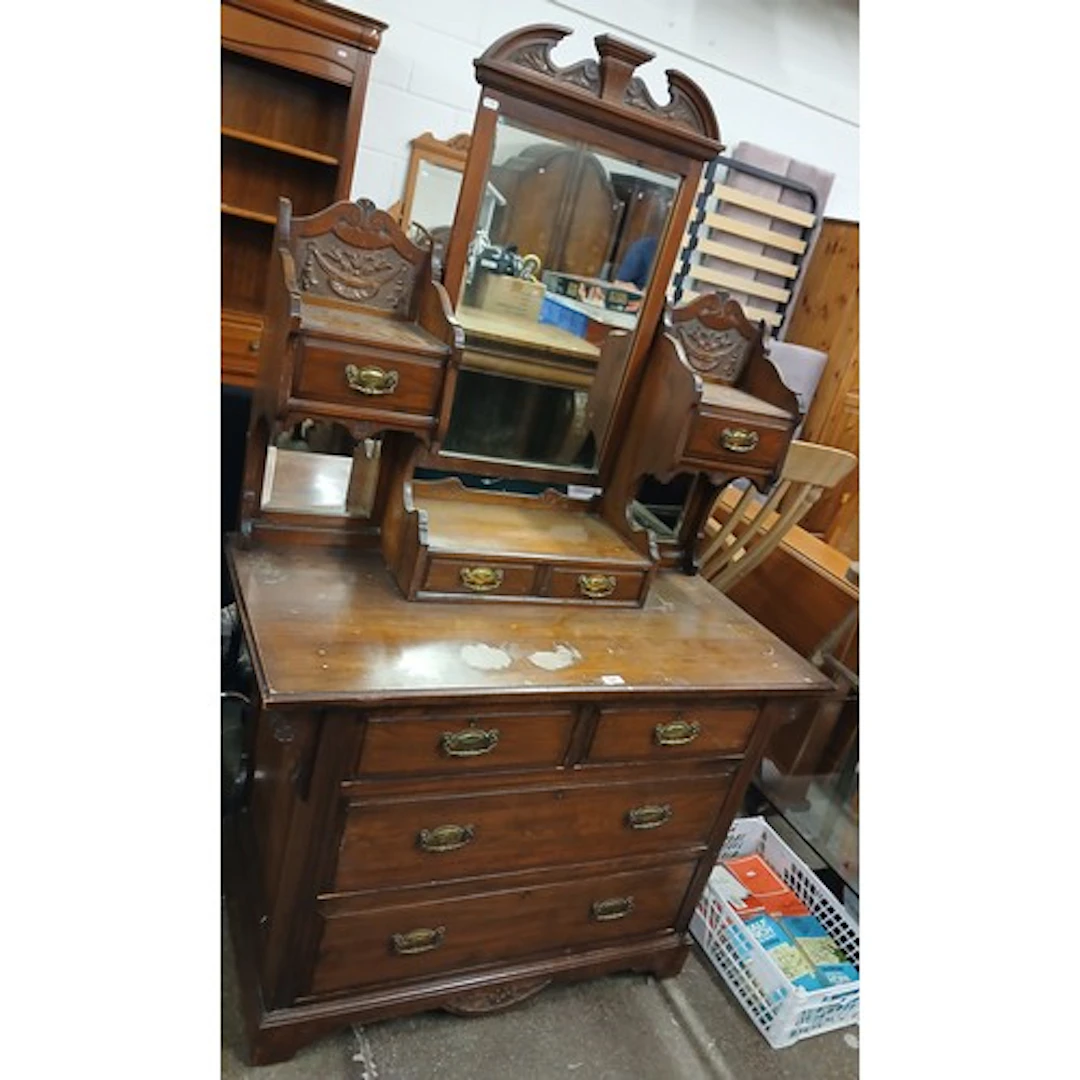 Edwardian carved dressing chest.