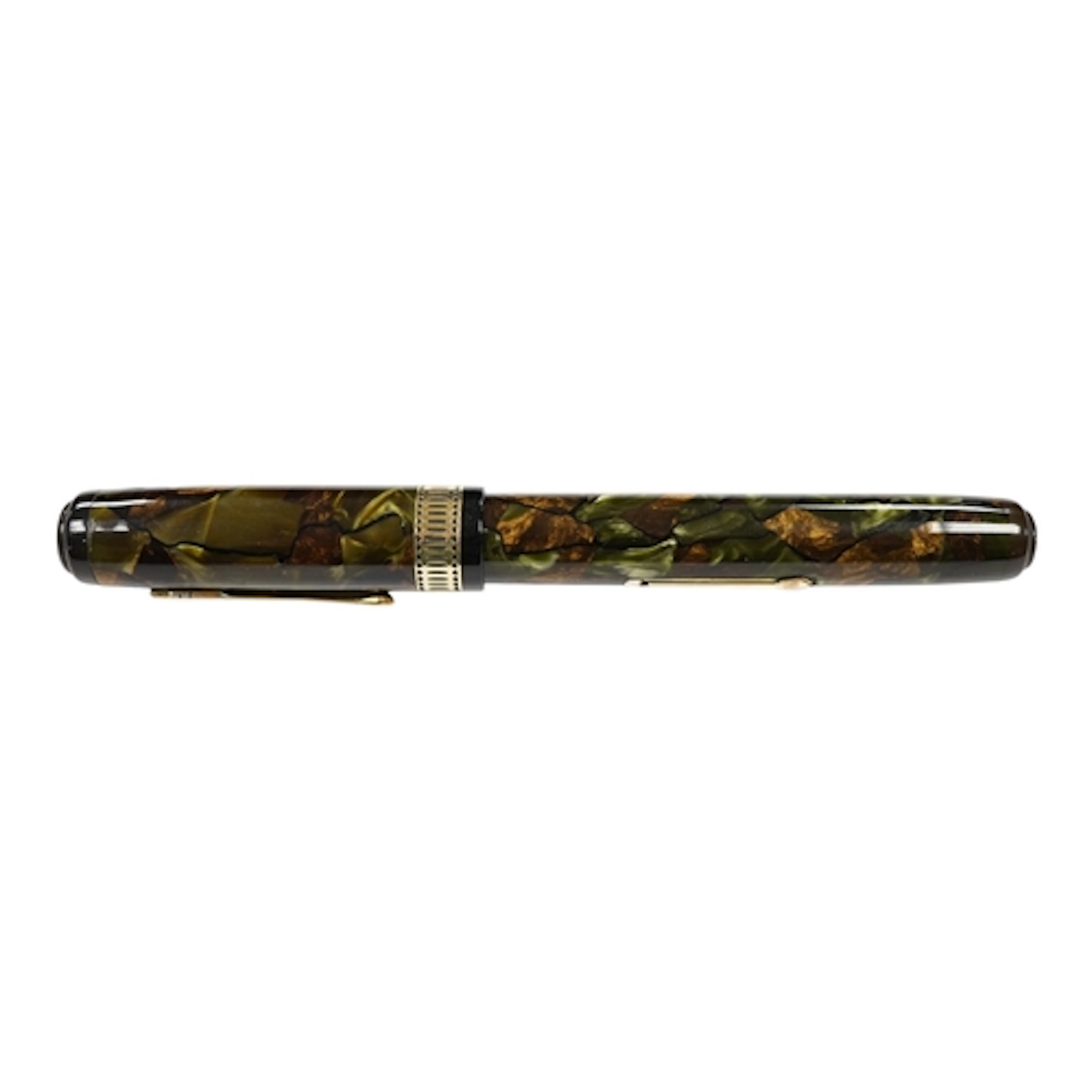 Waterman Patrician fountain pen in moss agate with medium ni...