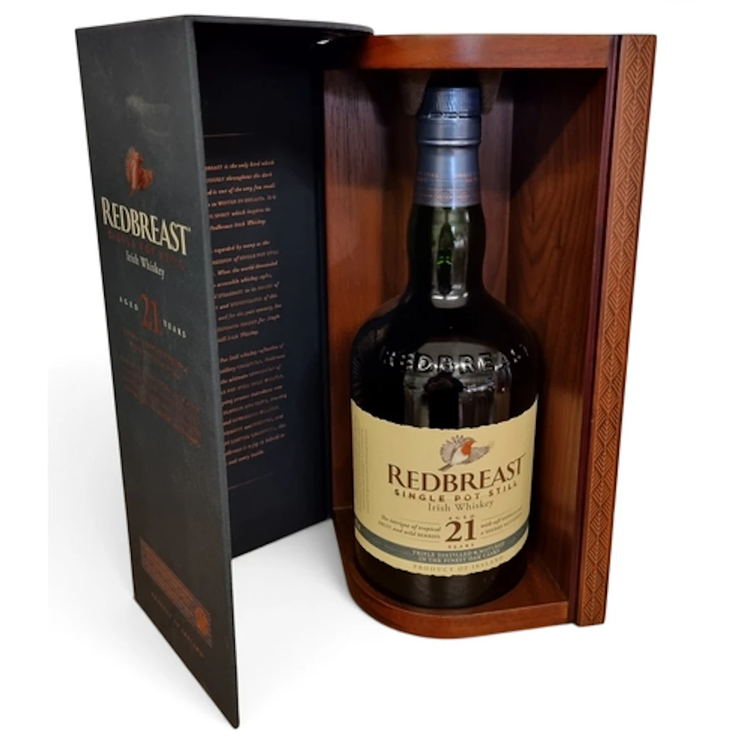 A Redbreast Single Pot Still 21 Year Old Irish Whiskey.