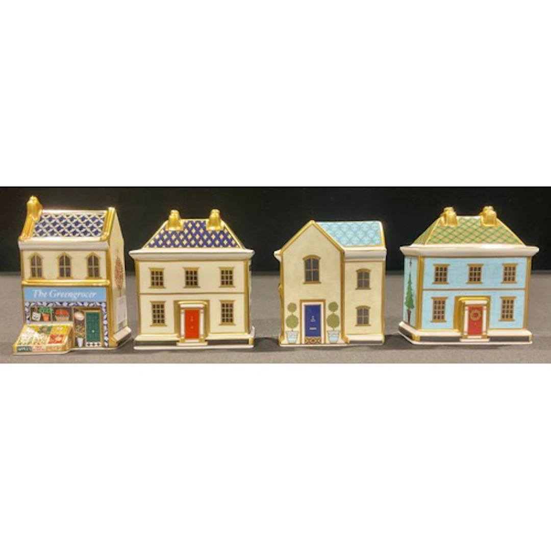 A Royal Crown Derby miniature model building, Goviers China ...
