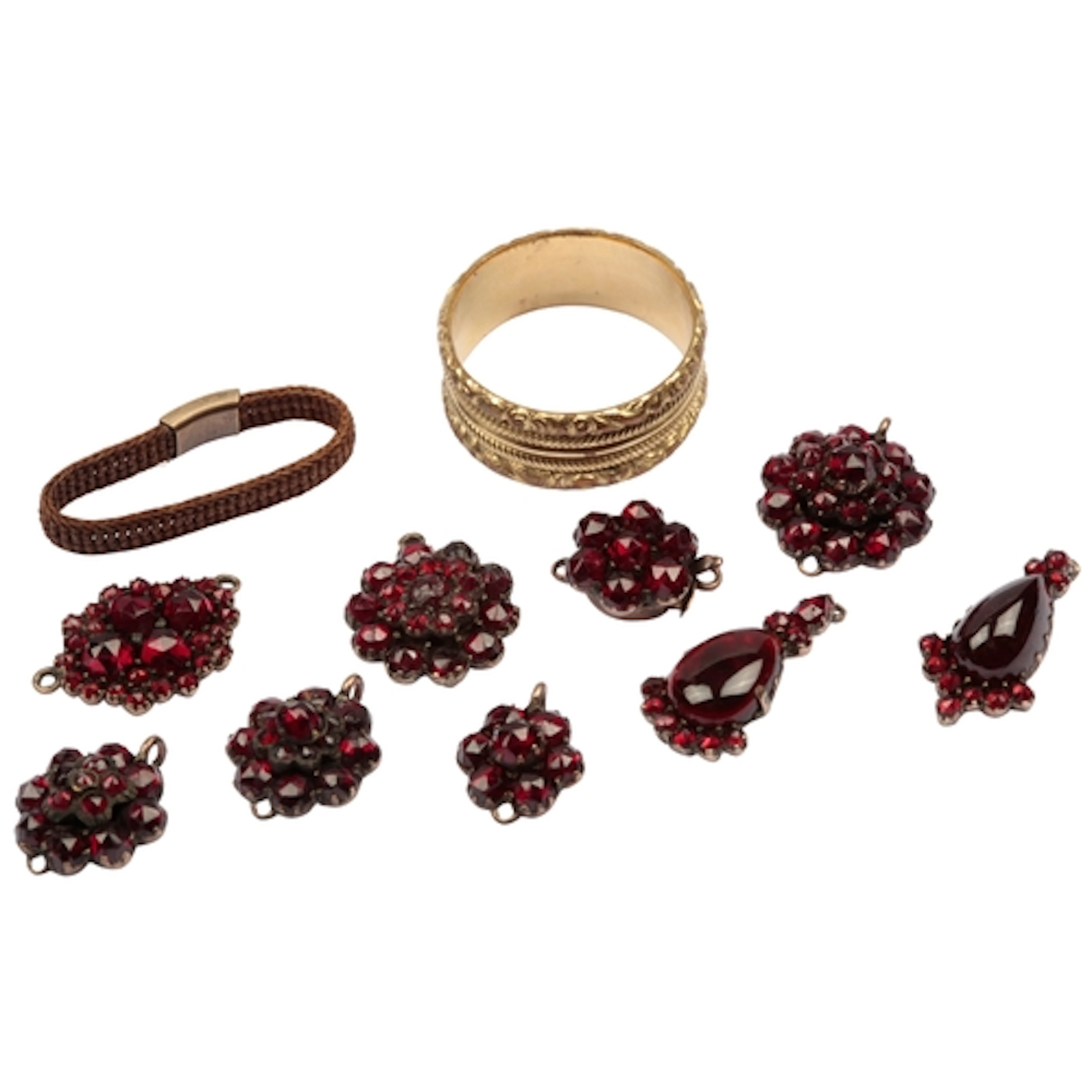 A collection of jewels, 19th century, comprising: a George I...