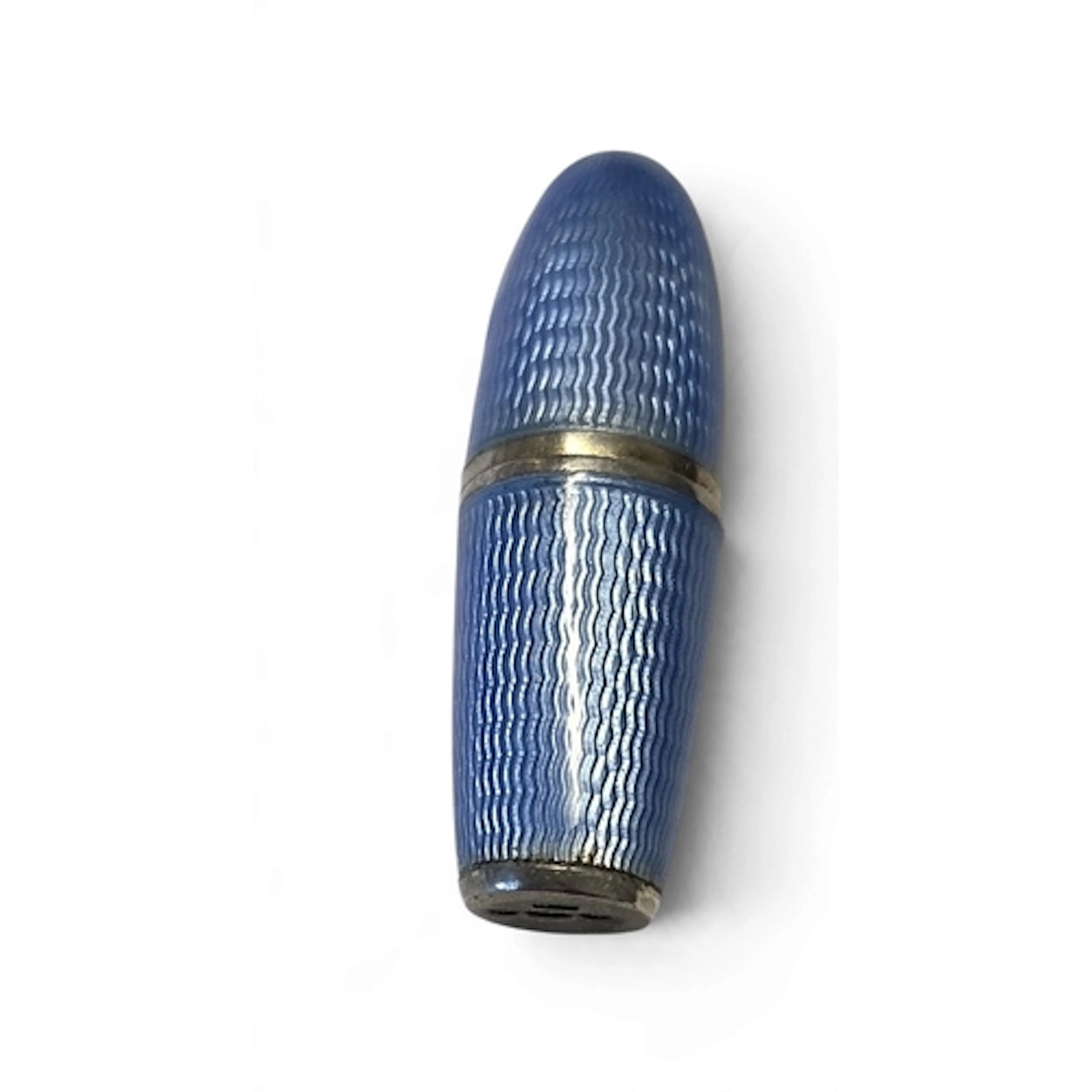 A superb luxury silver and blue guilloché enamel perfume bot...