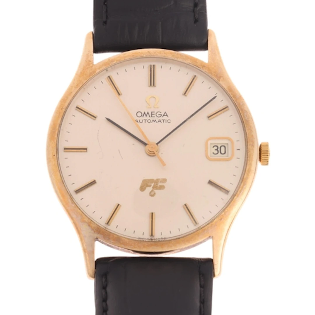 OMEGA - a Vintage 9ct gold automatic calendar wristwatch, re...