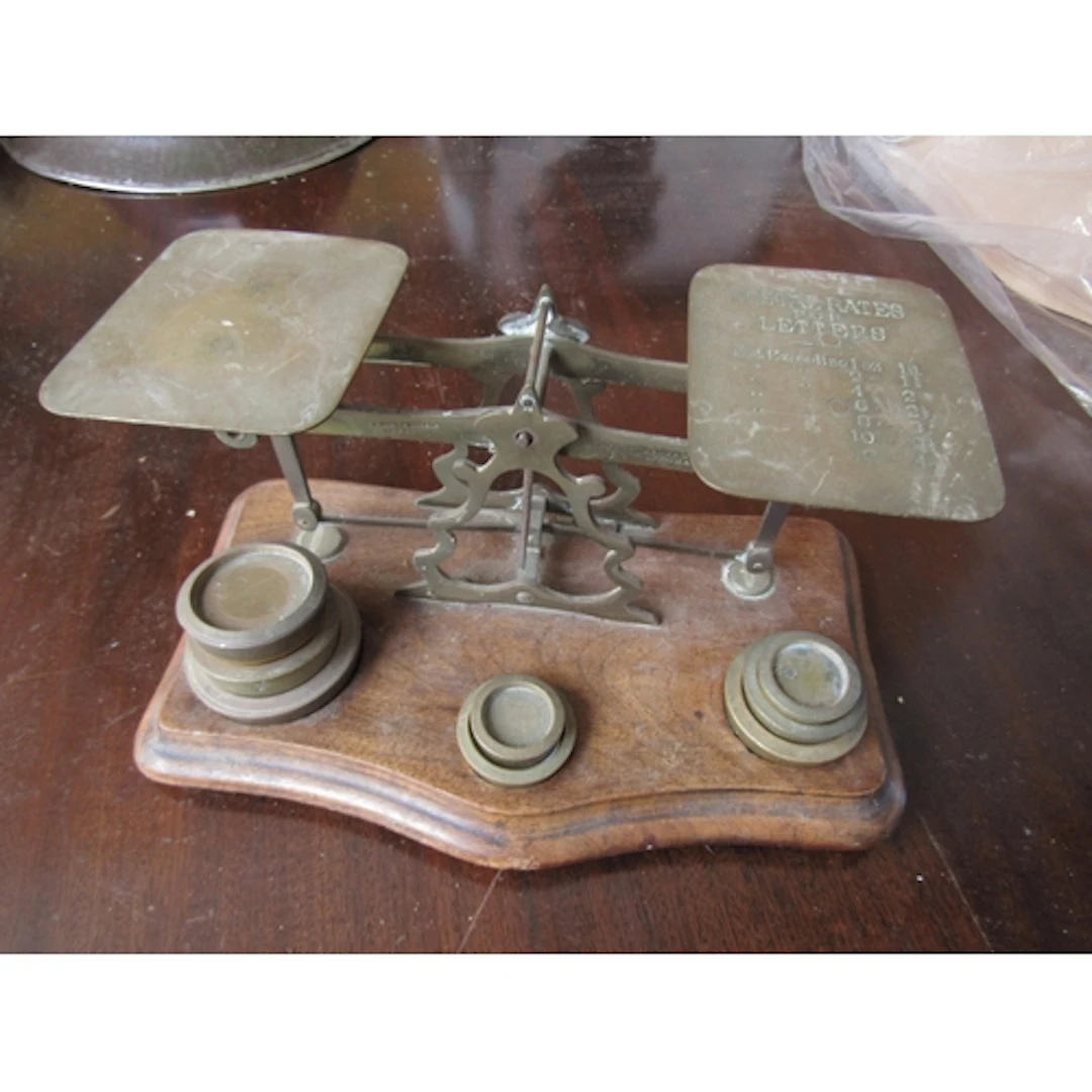 Edwardian Postal Scales Complete with Weights
