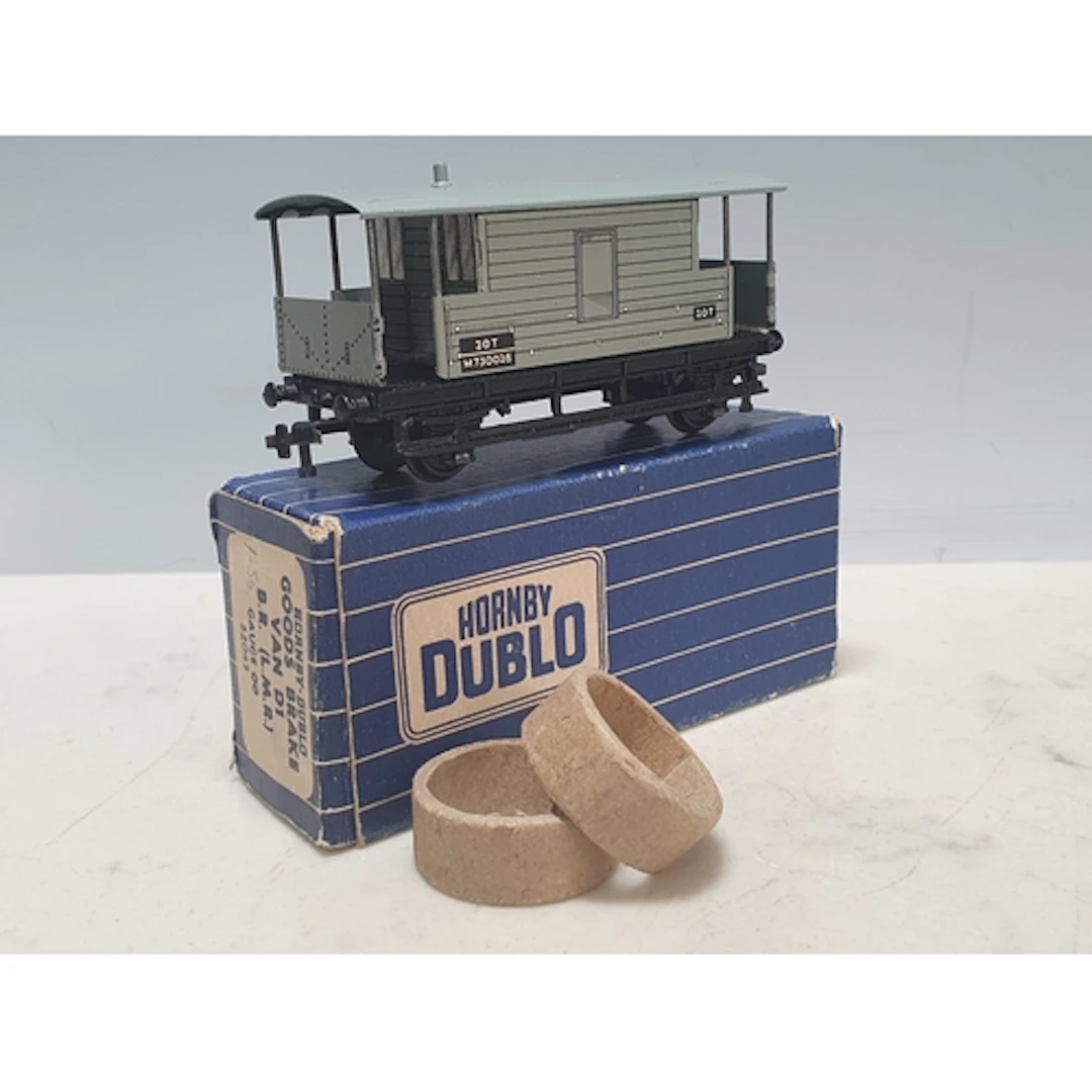 A rare boxed Hornby Dublo 3-rail long board LMR Brake Van, M...