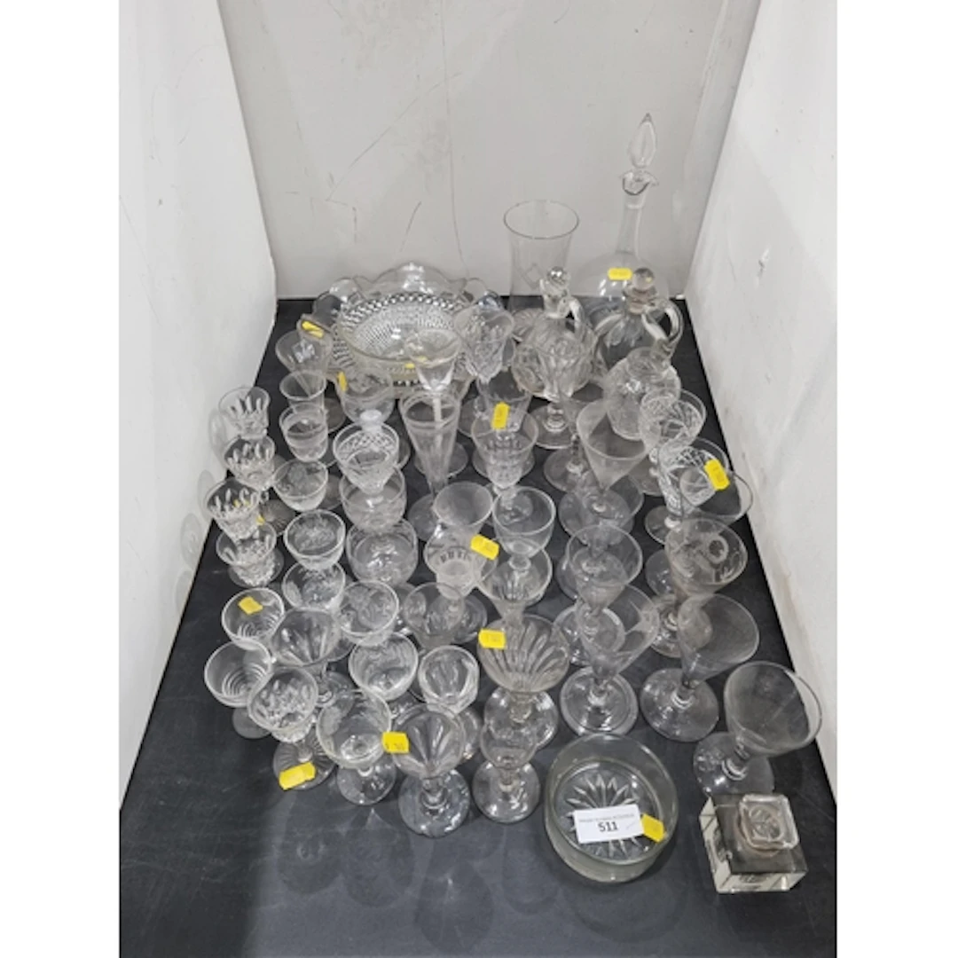 A selection of various Glassware including an Ale Glass with...