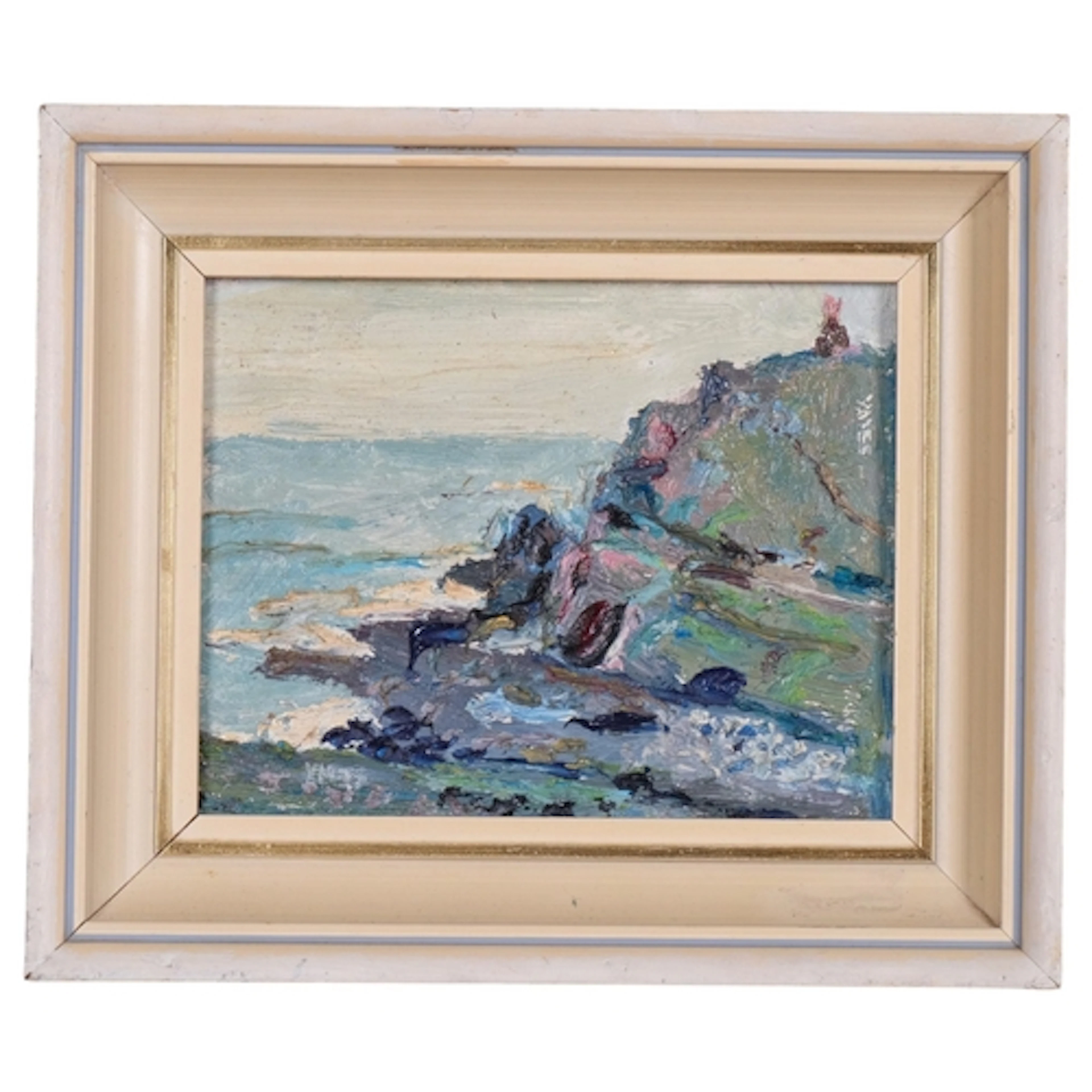 Fred Yates (1922 - 2008), Coastal Scene, impasto oil on boar...
