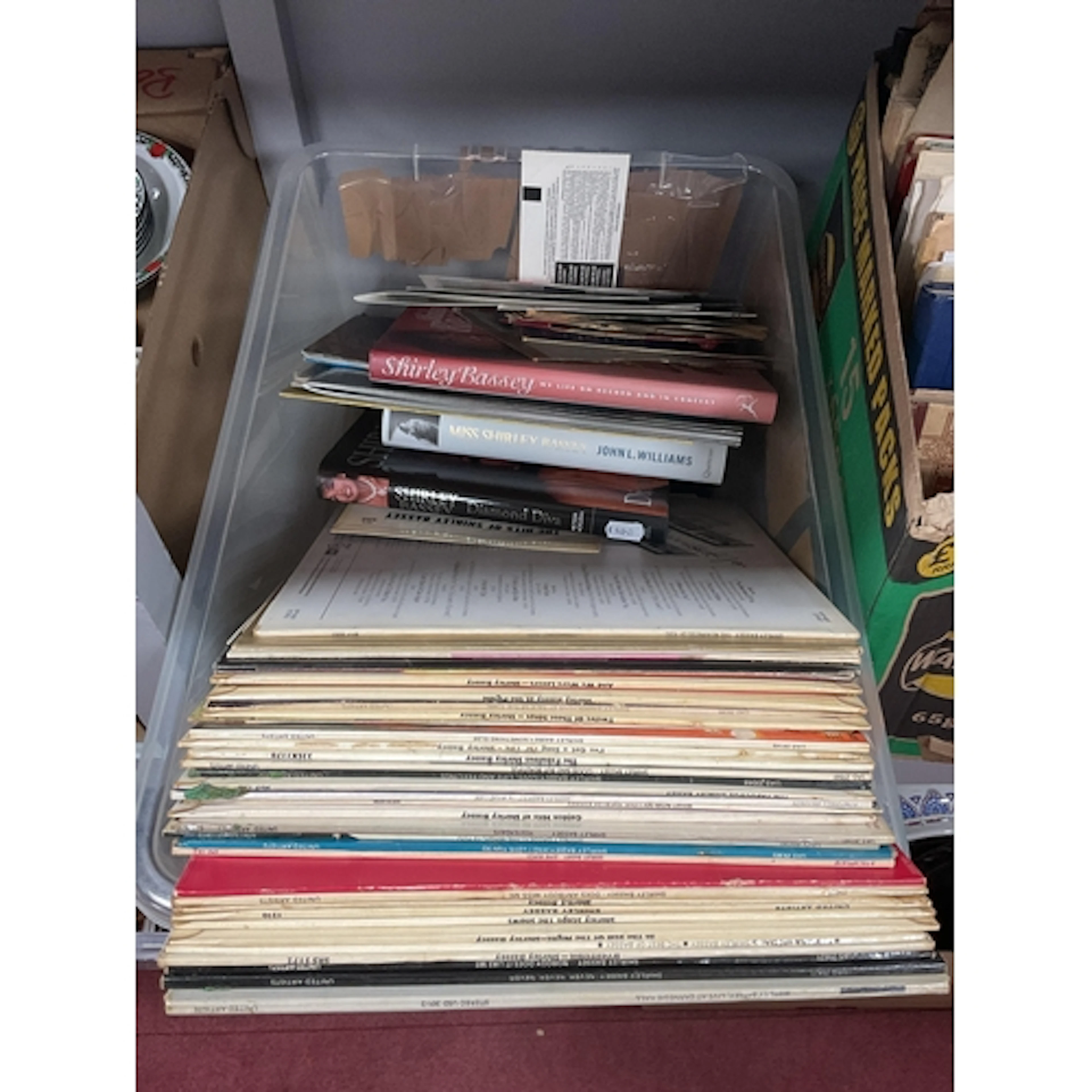 Shirley Bassey memorabilia, including LP and single vinyl re...