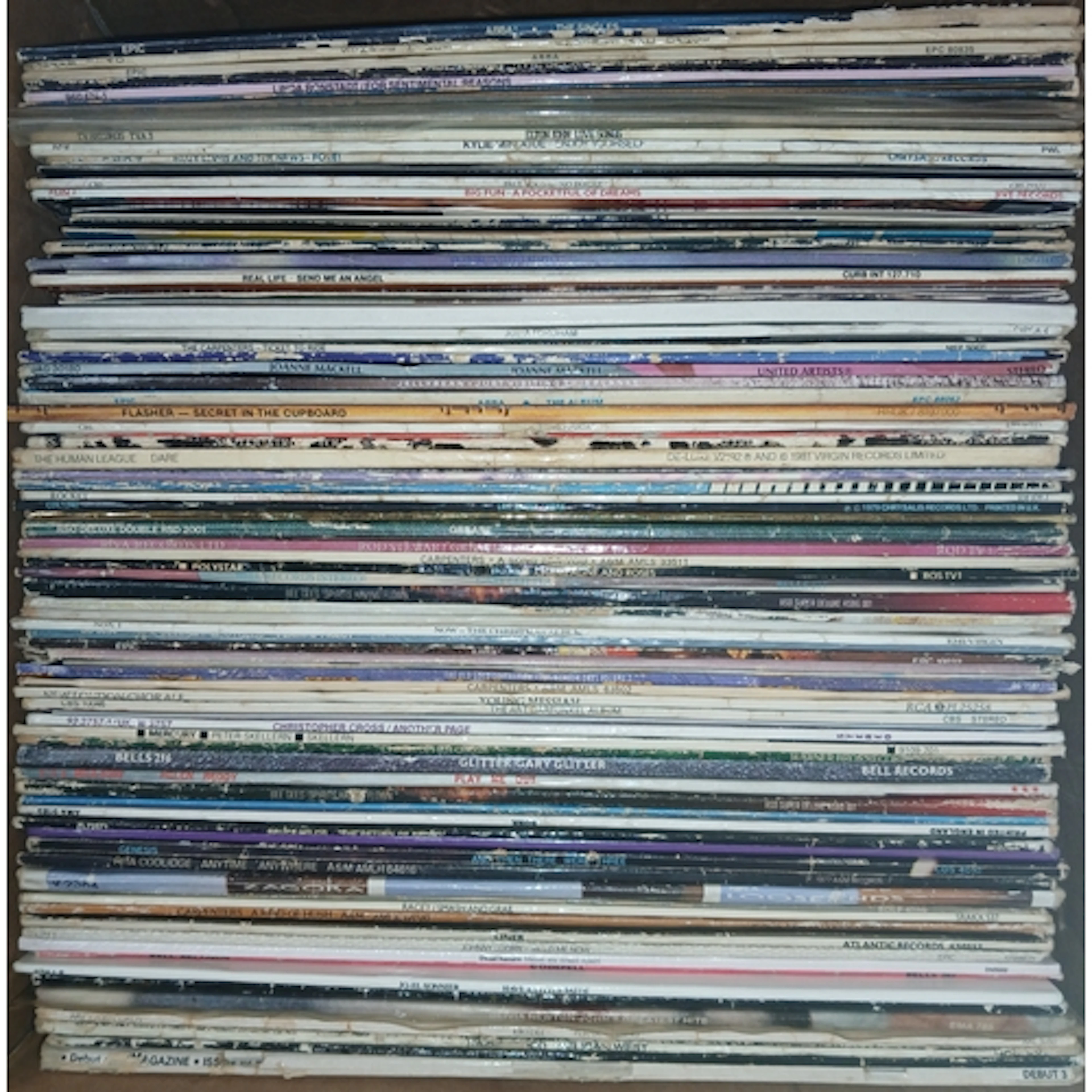A box of approx. 95 vinyl lp's & singles from the 1970's & 8...