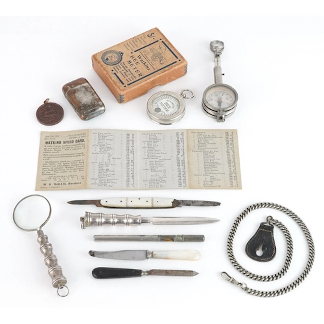 Antique and later objects including military interest compas...