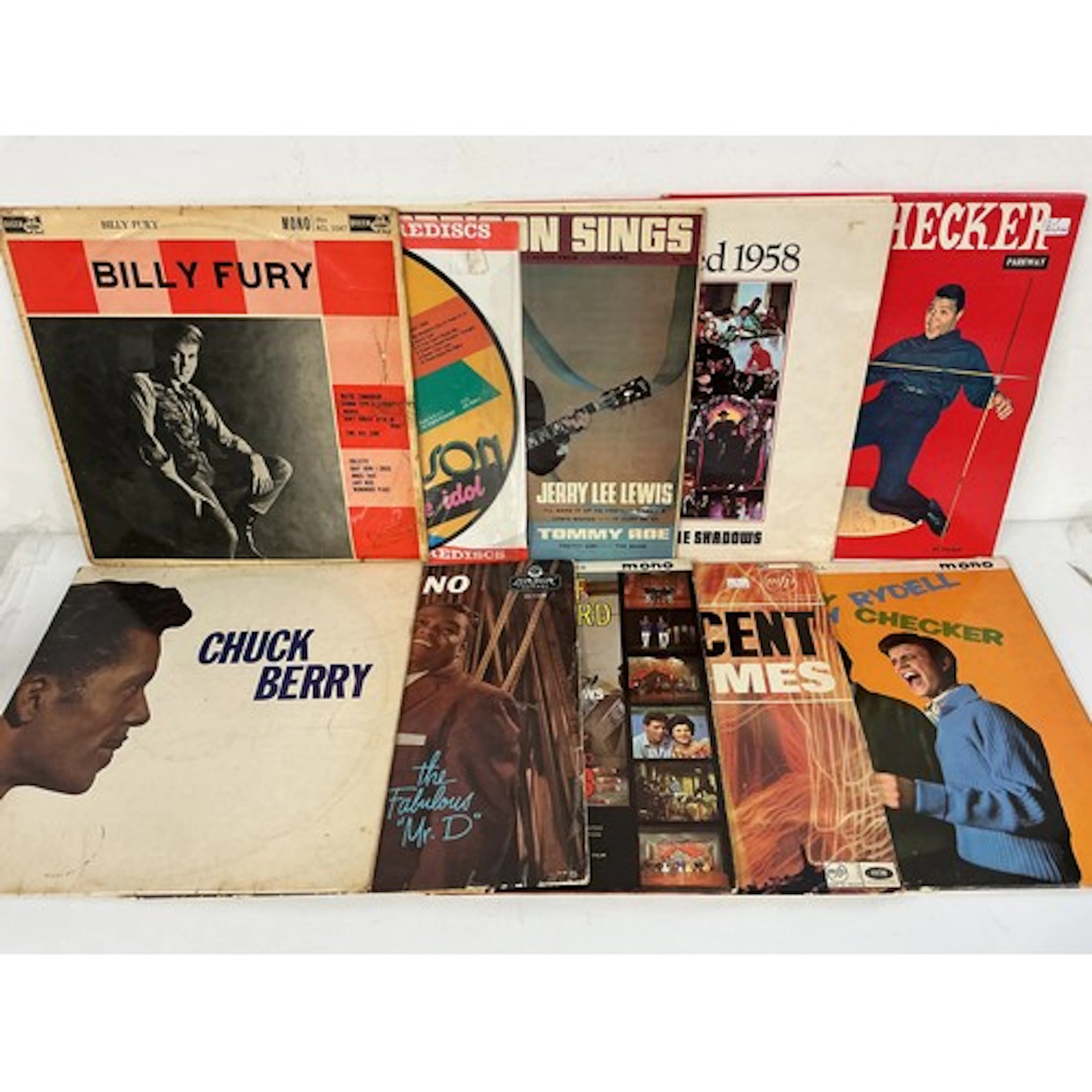 A collection of rock n roll LPs by various artists including...