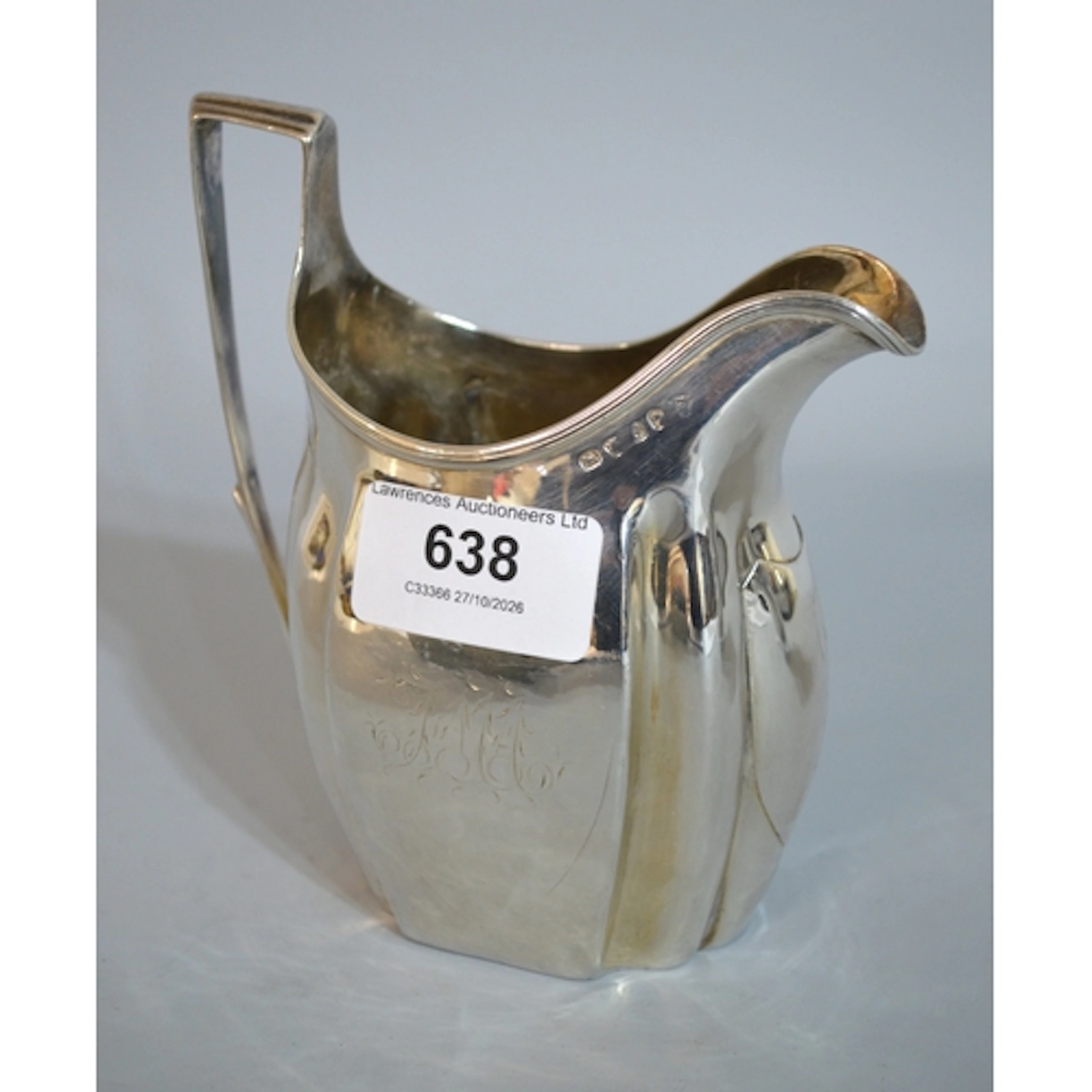George III silver cream jug, 4.2oz t