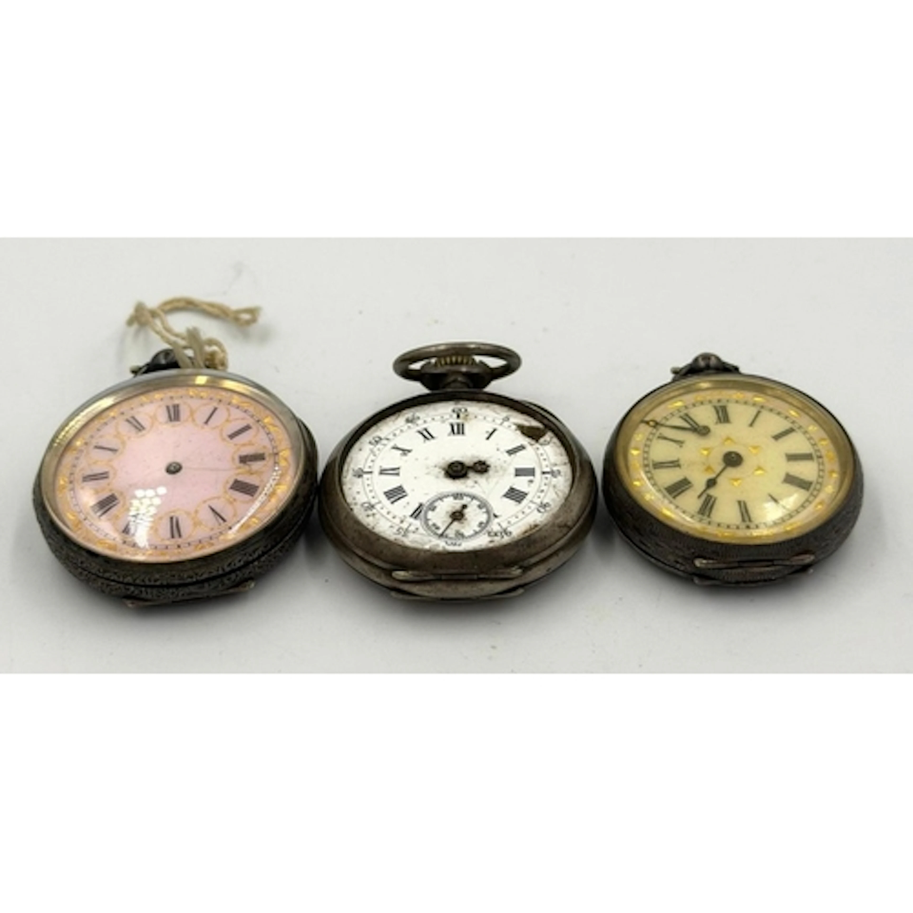Three AF silver pocket watches
