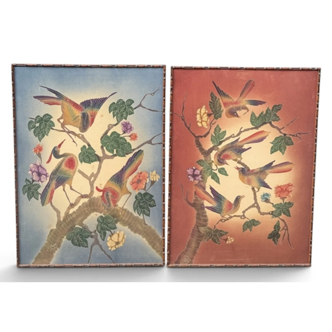20TH CENTURY CHINESE SCHOOL: EXOTIC BIRDS AMONGST FLOWERING ...