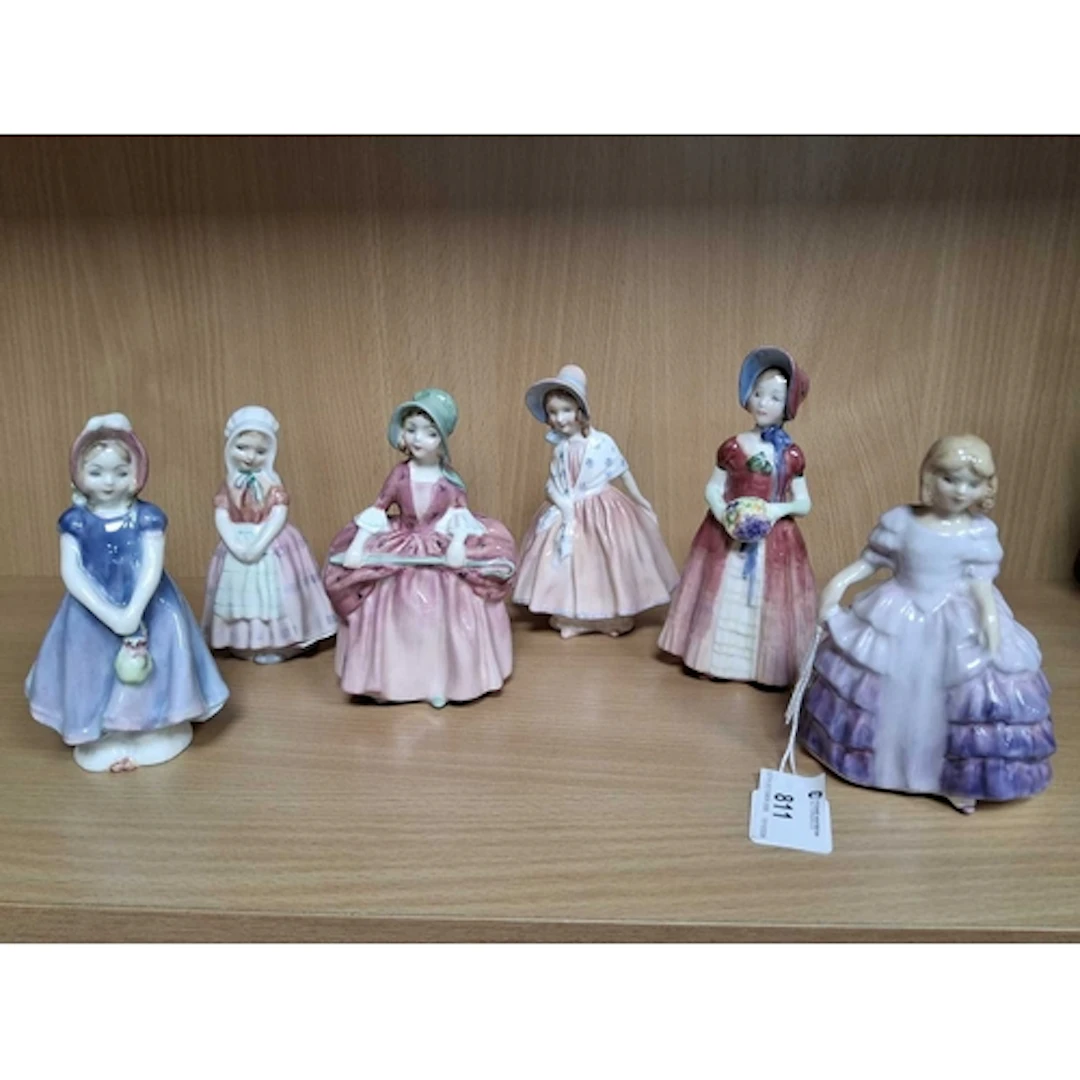 SIX ROYAL DOULTON FIGURES, comprising Rose HN2123, Ivy HN176...