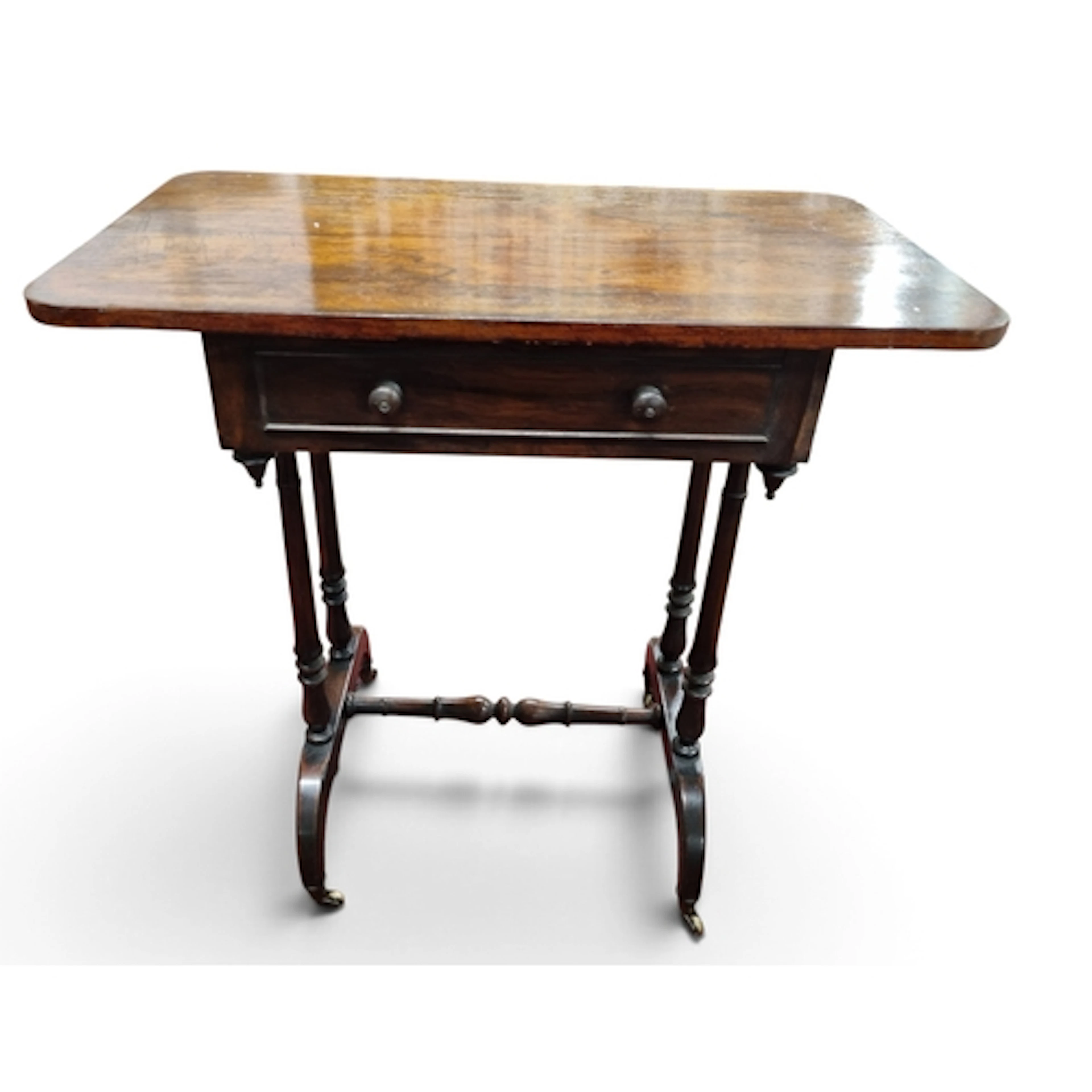 An early to mid 19th Century Rosewood single drawer Side Tab...