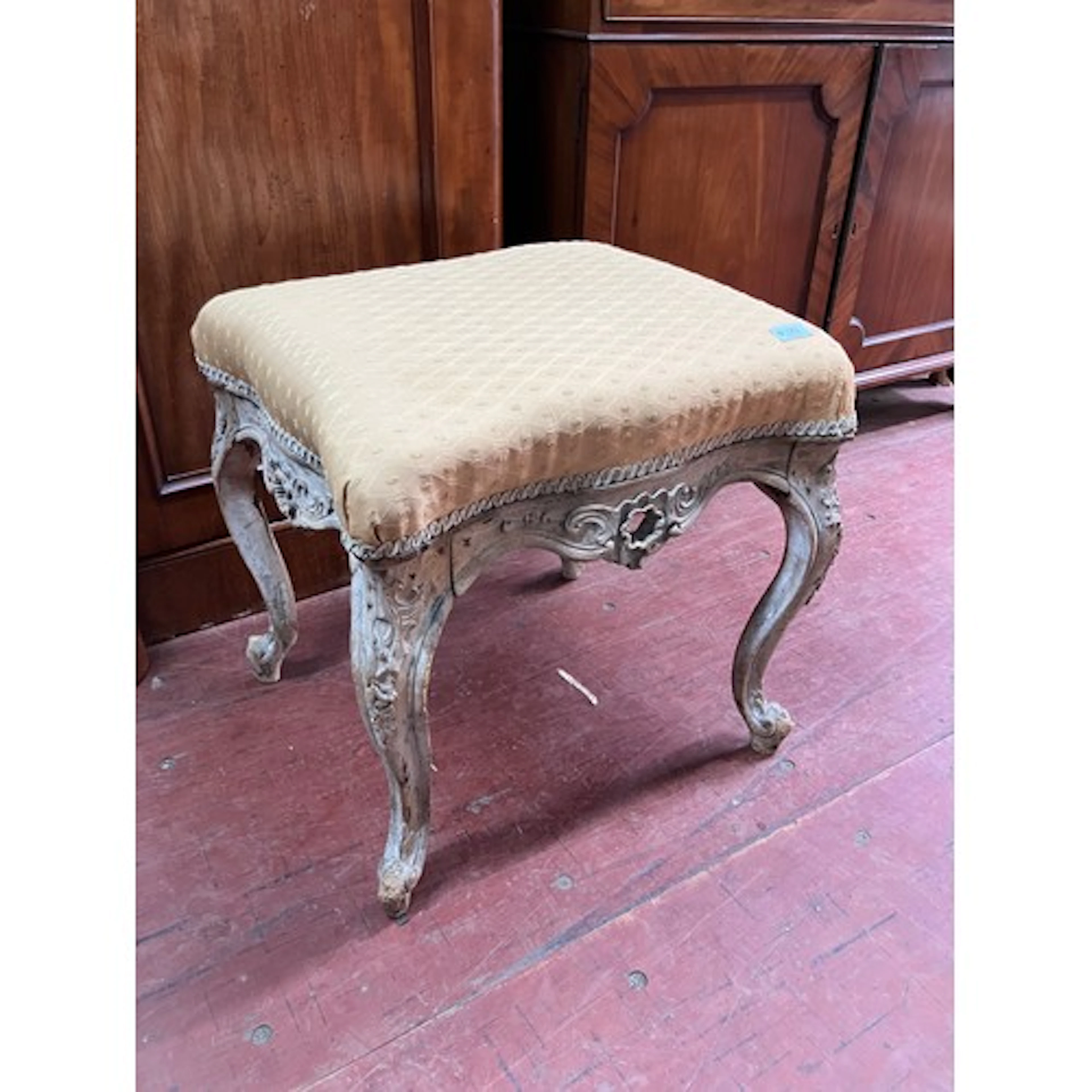 French style shabby chic dressing table stool with cabriole ...