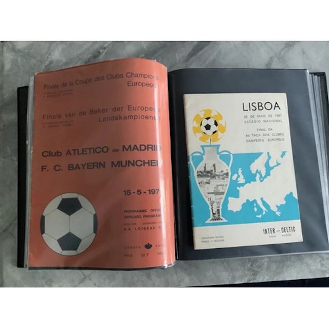 European Cup Final Football Programmes: Folder containing pr...