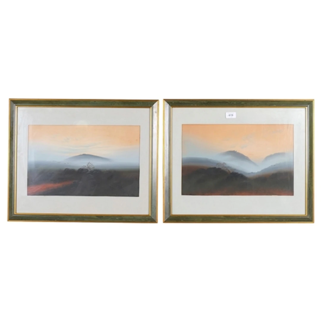 Frank Holme (1879 - circa 1930), 4 moorland landscapes, goua...