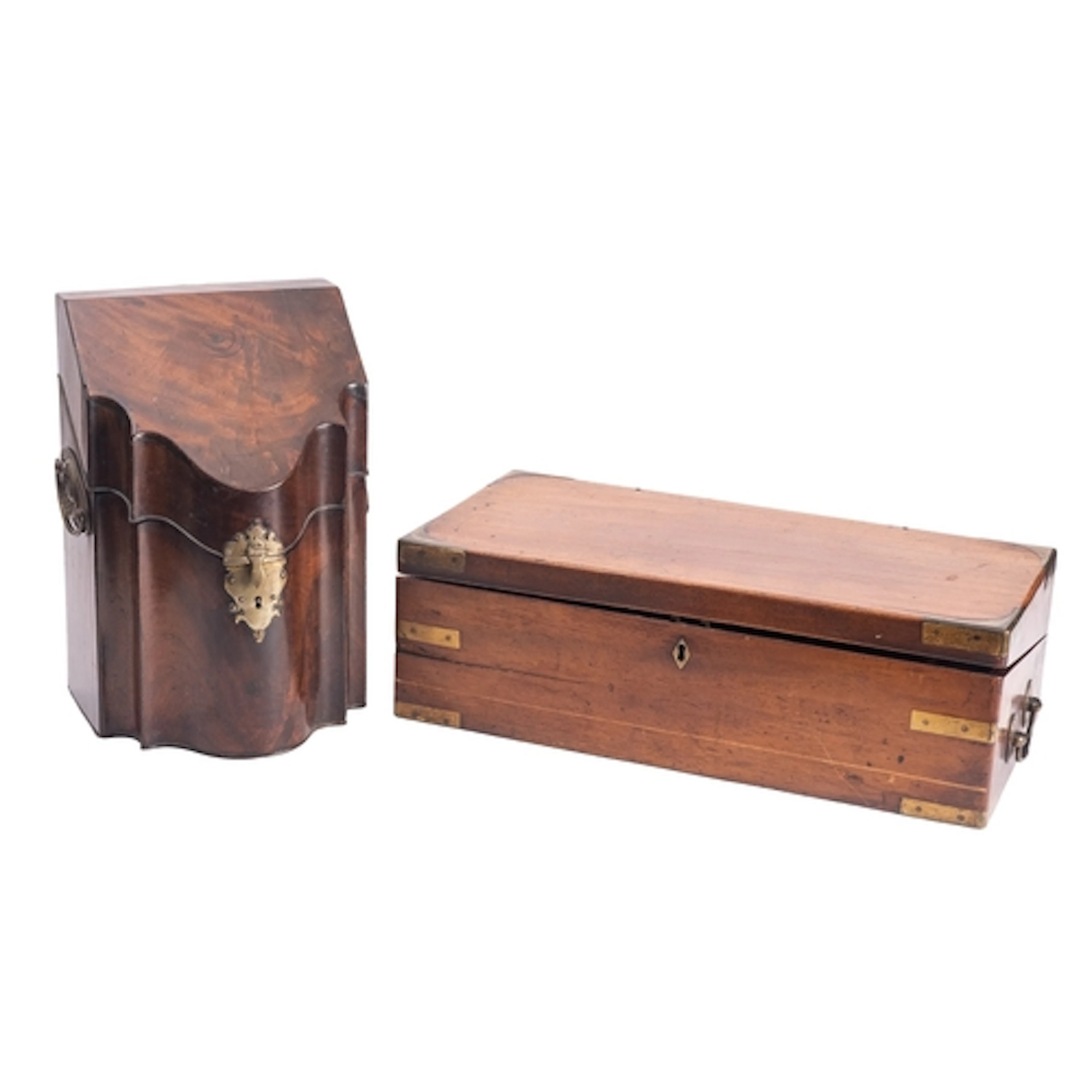 A George III mahogany knife box, later refitted as a tea cad...