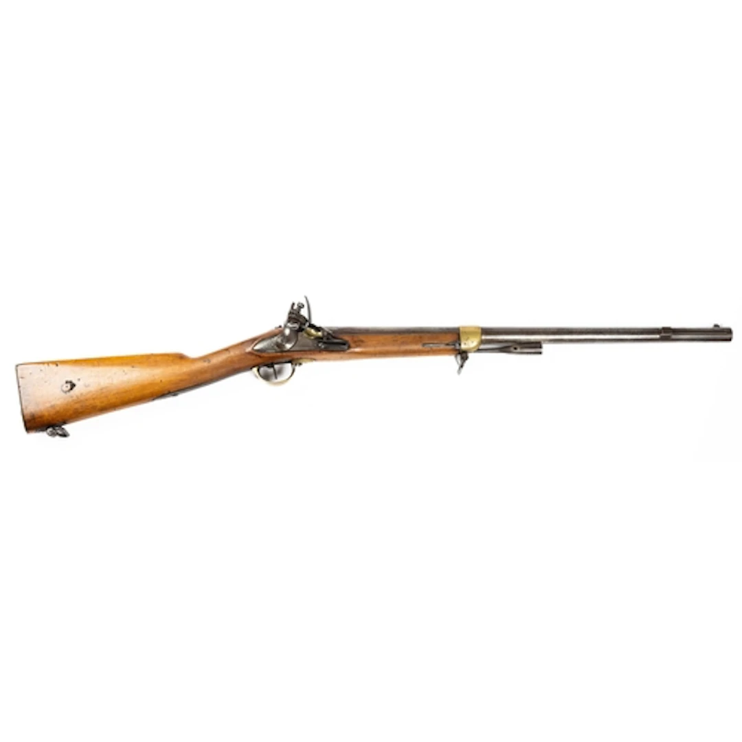 FRENCH 1829 FLINTLOCK RIFLE. French 1829 60cm barrel flintlo...