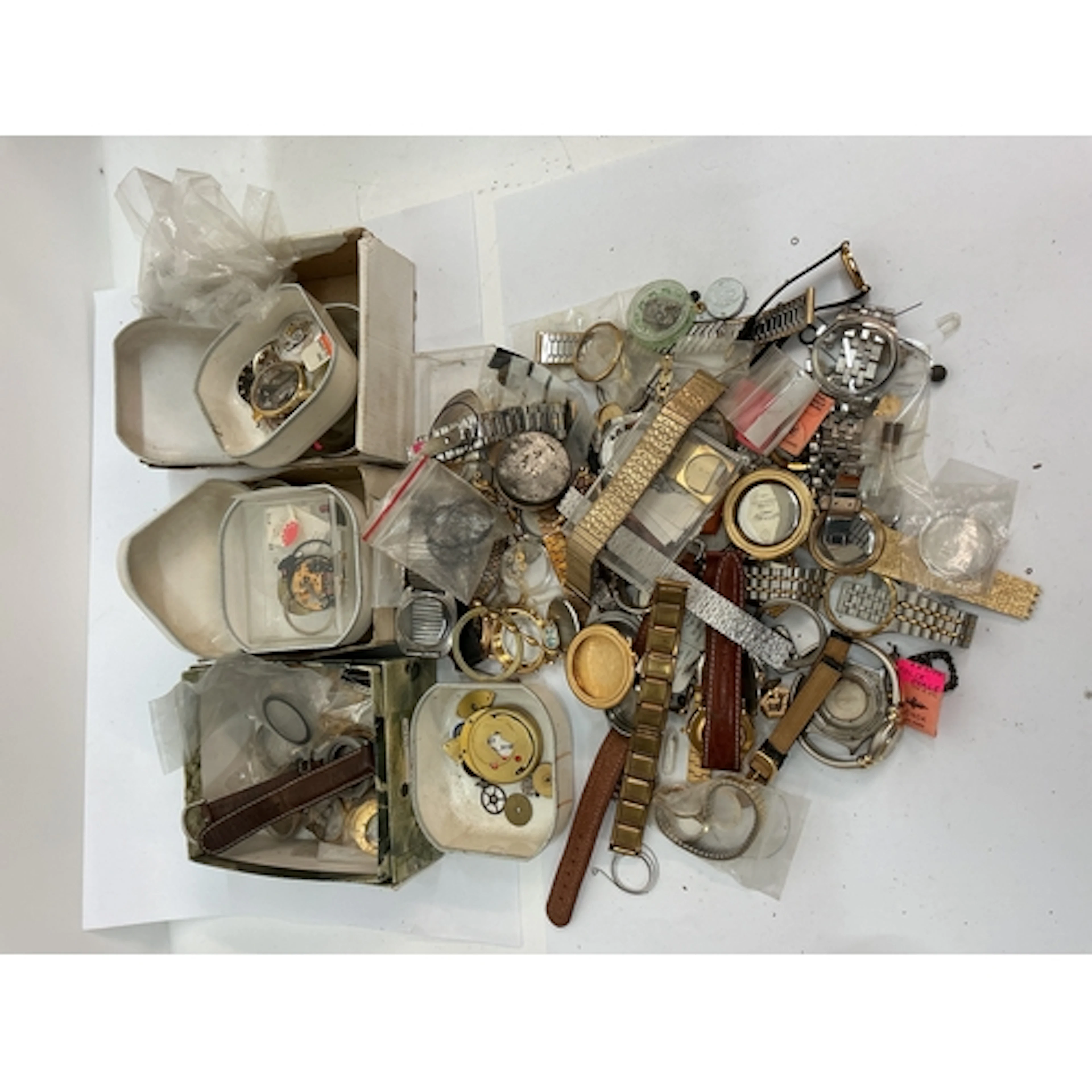 A quantity of assorted watch straps and parts including a Ro...