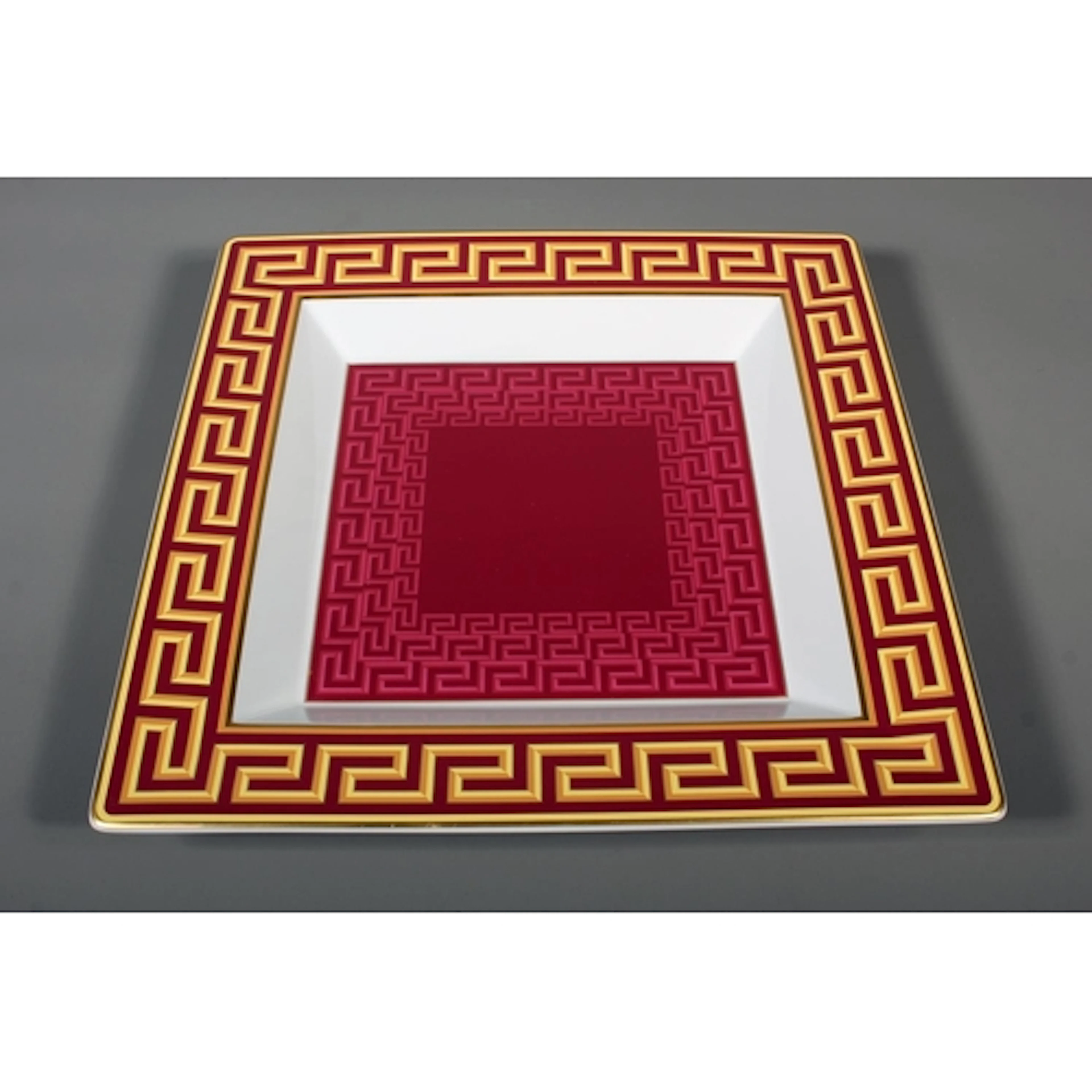 Rosenthal Versace Meandre pattern square shaped shallow serv...