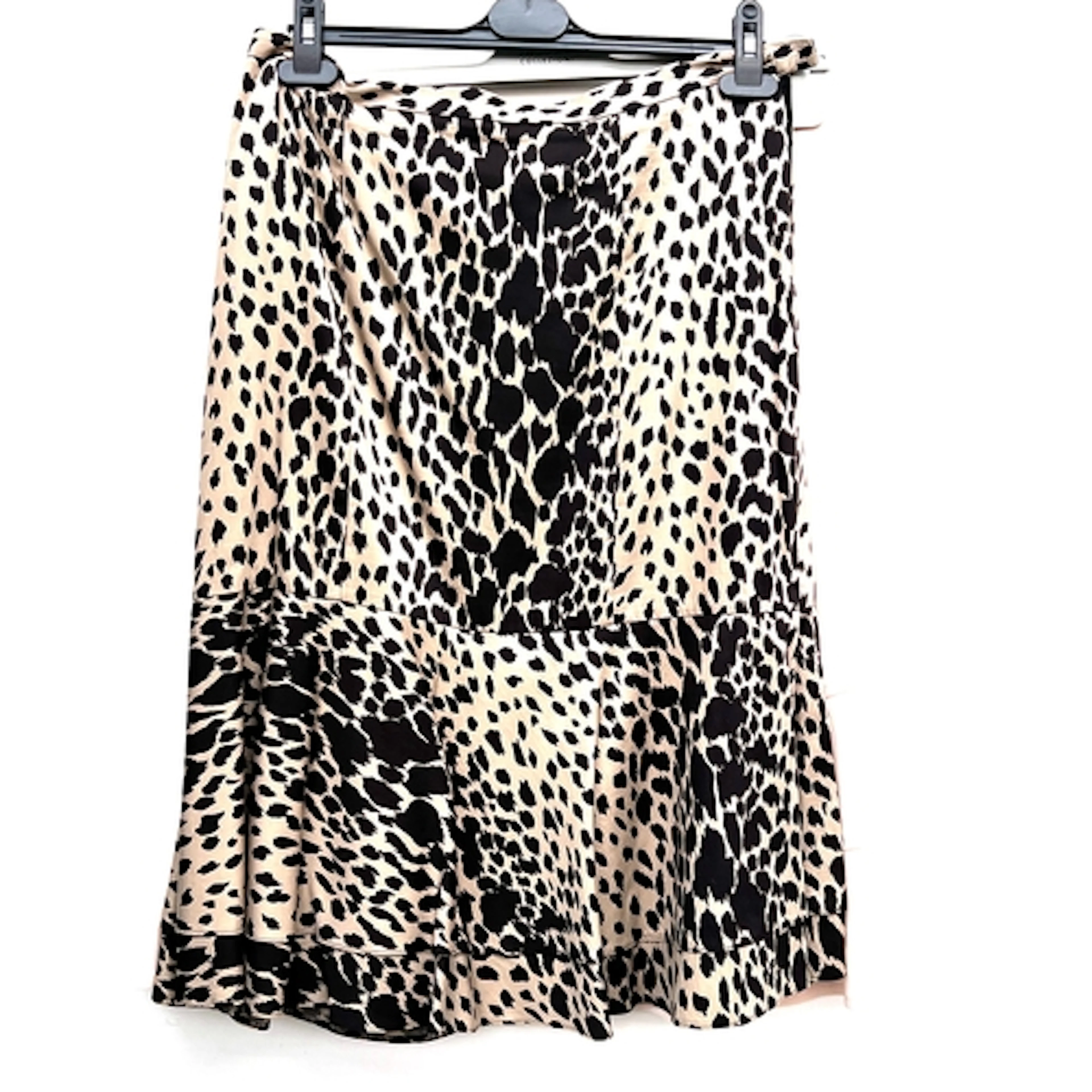 Two Paul Costelloe skirts, one cotton leopard print, size 14...