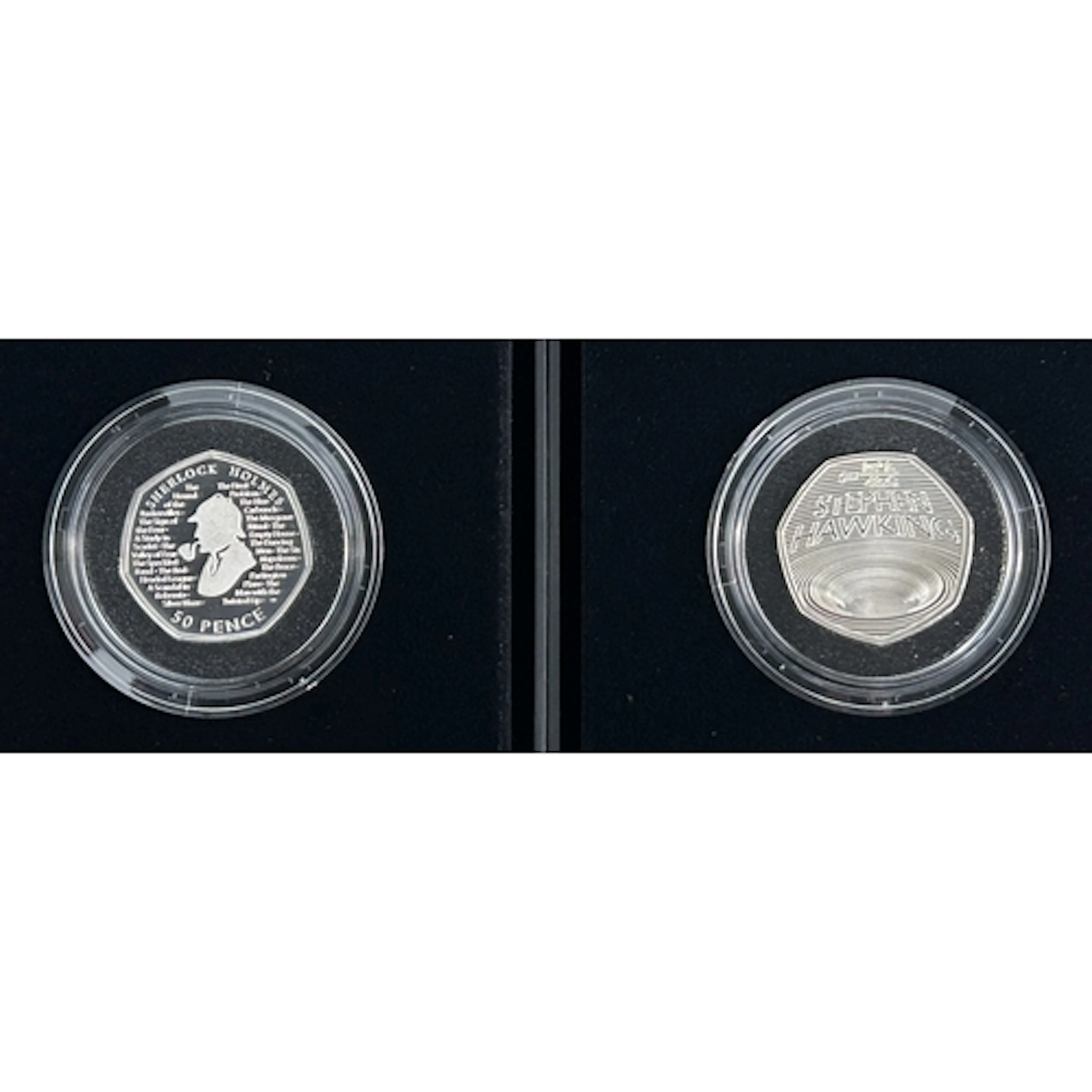 2019 UK Queen Elizabeth II group of three silver proof 50p c...