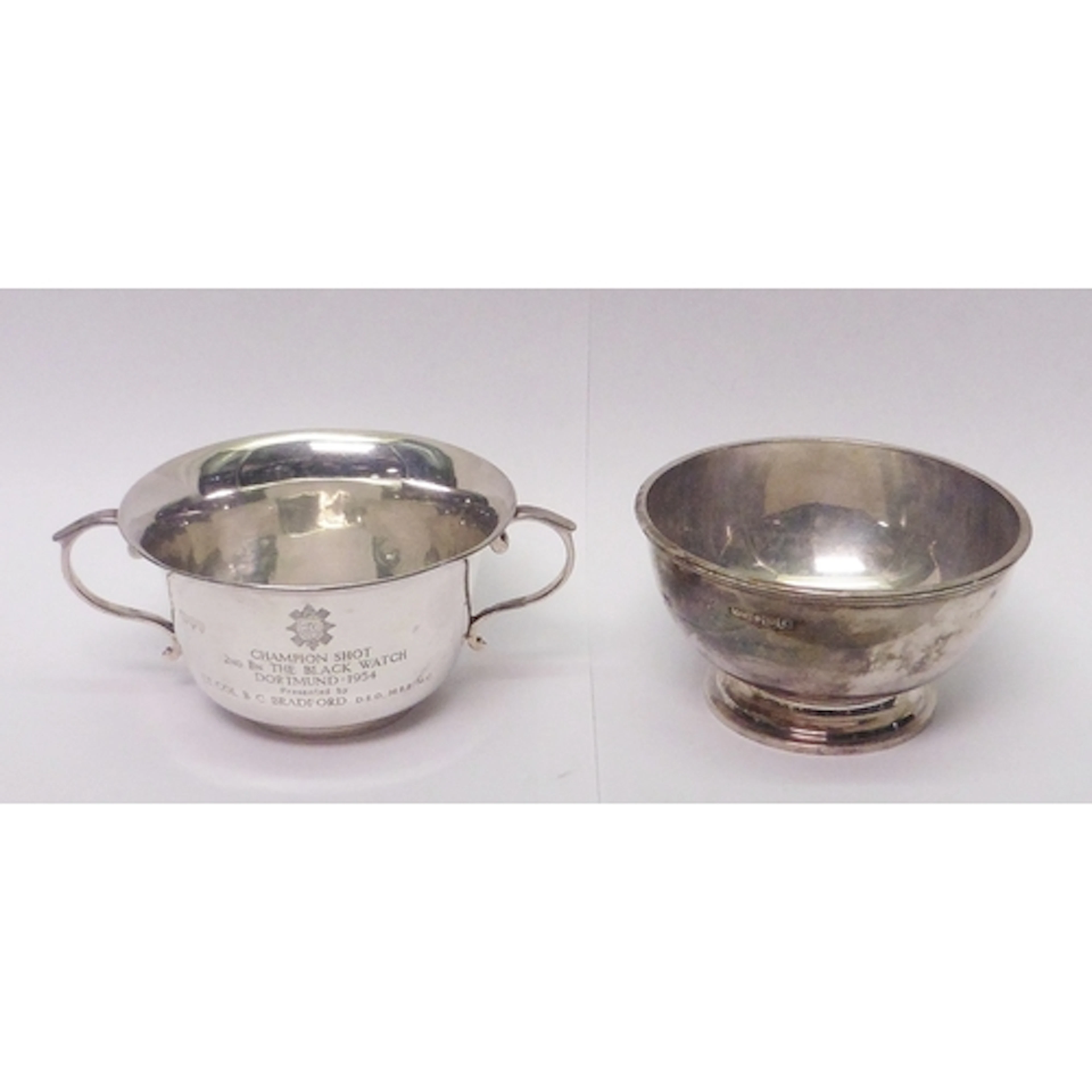 A silver military interest two handled presentation bowl, "C...