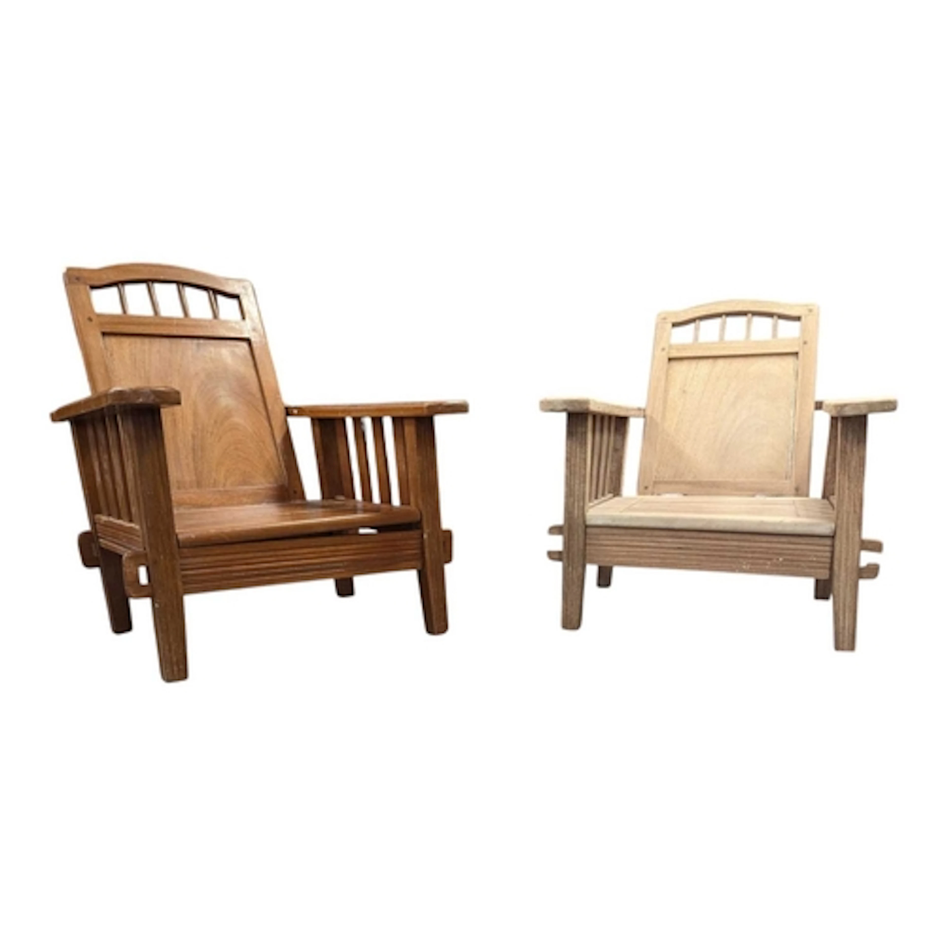 A pair of 20th century small proportion folding steamer / pl...