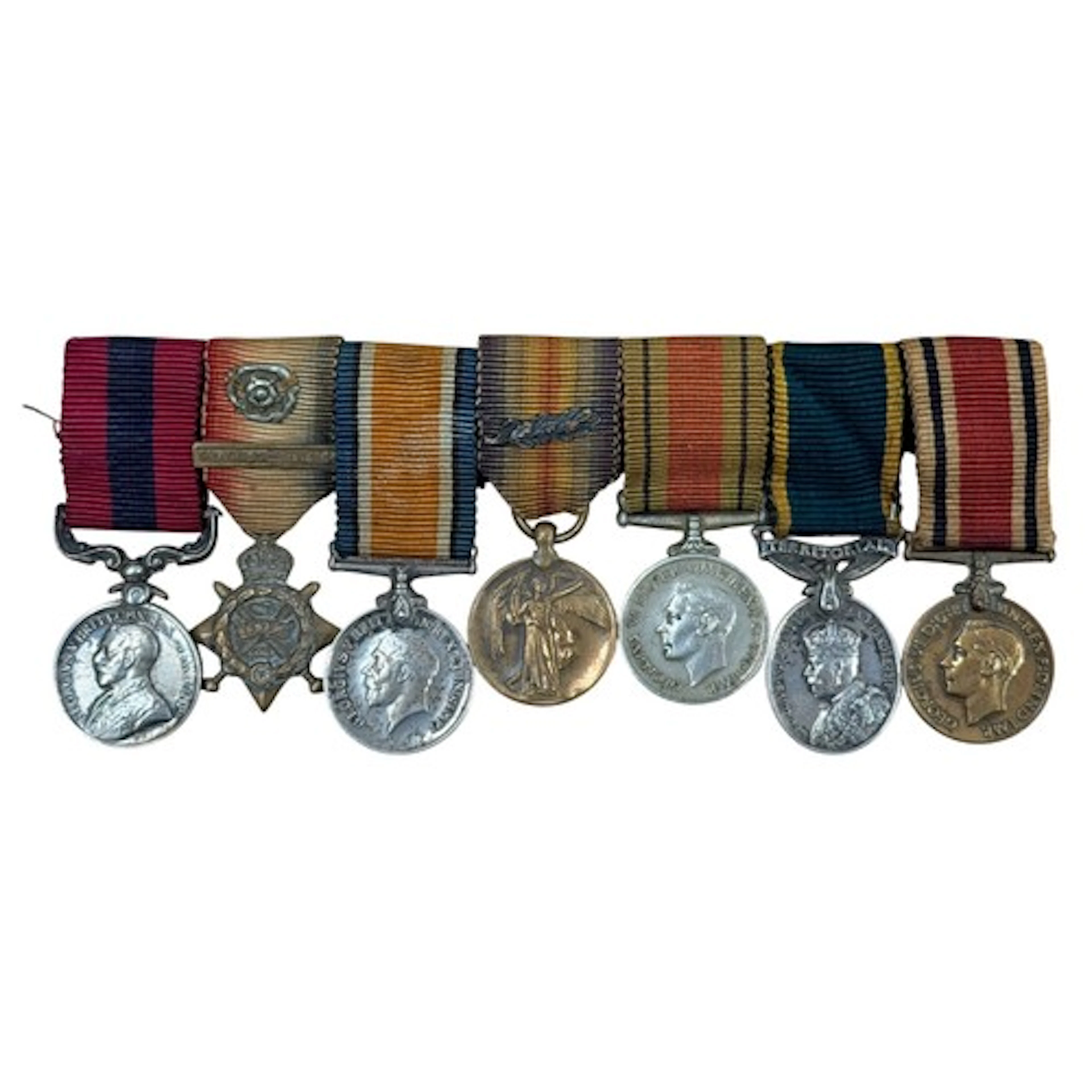 WW1 British Miniature Medal Group comprising of DCM, 1914 St...