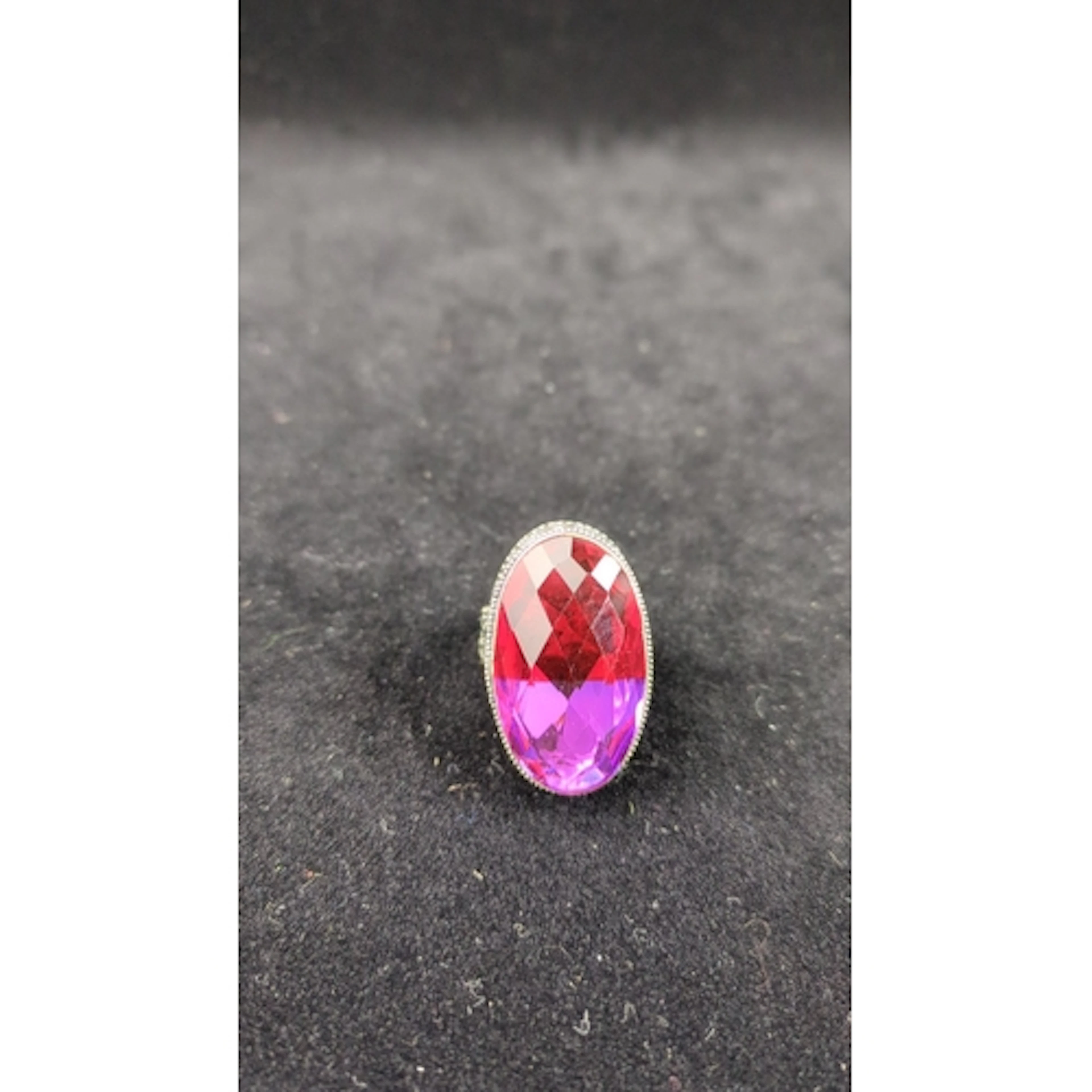 Continental silver (925) ring set with a large oval, faceted...