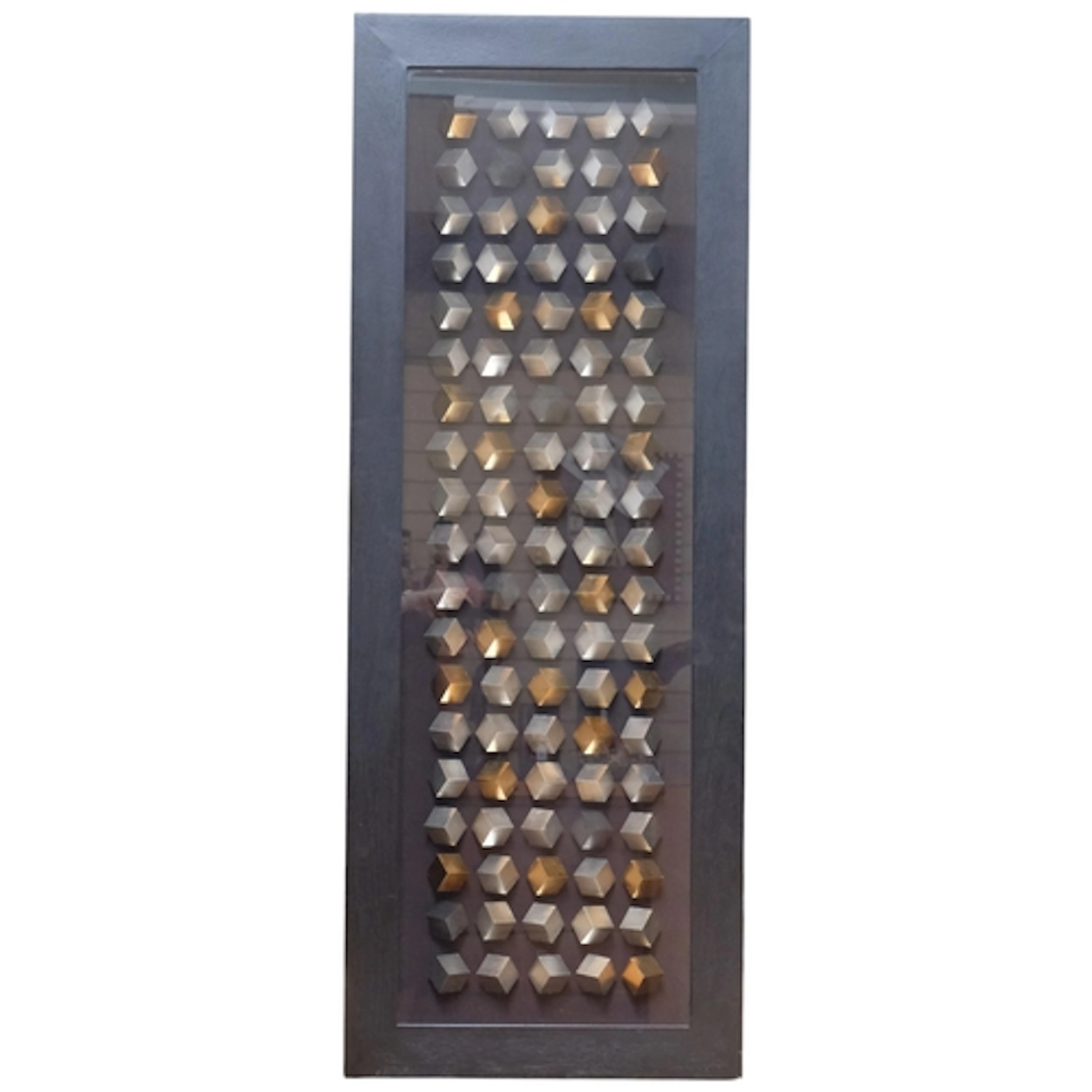 A large contemporary framed abstract sculpture, tumbling blo...