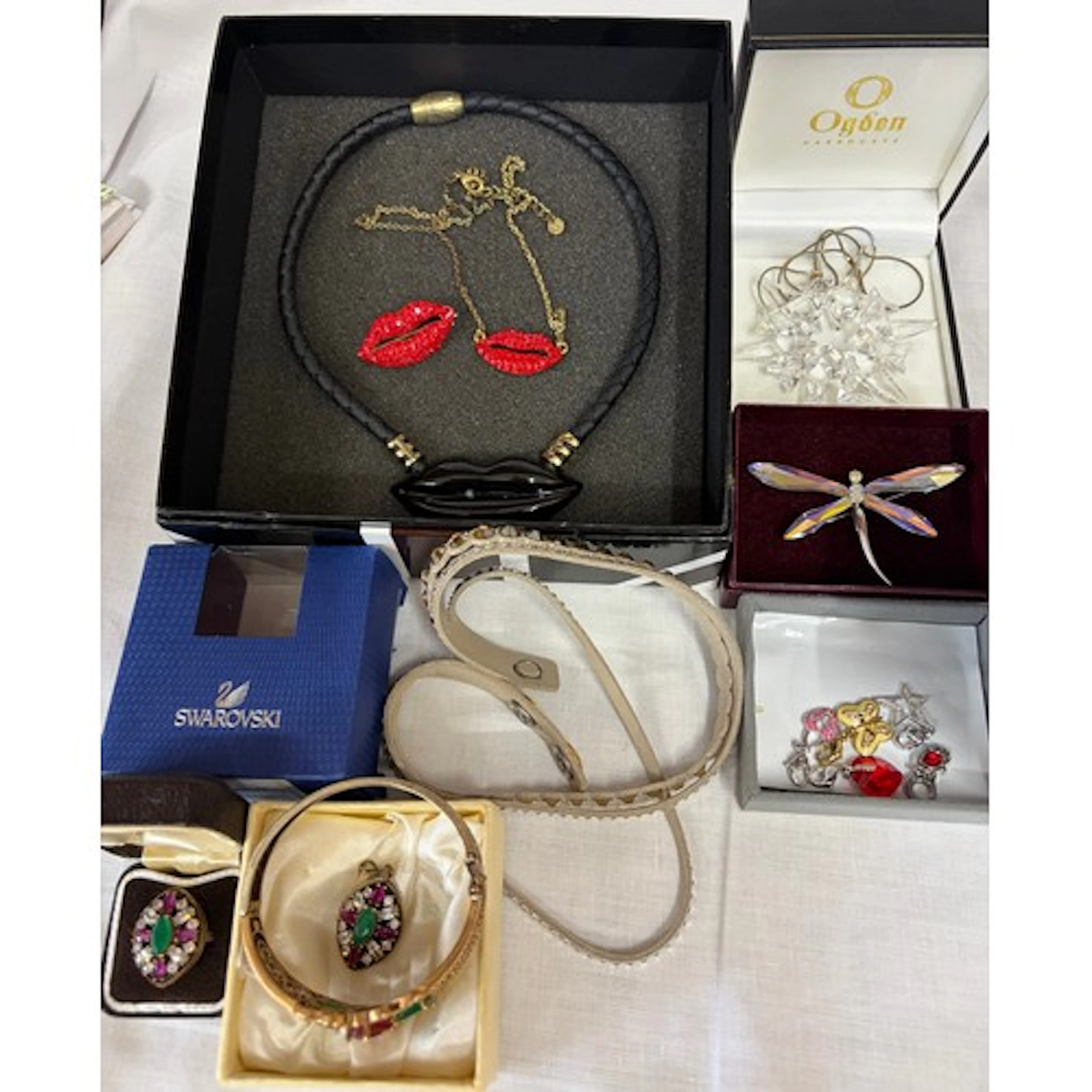 Selection of costume jewellery to include Swarovski crystal ...