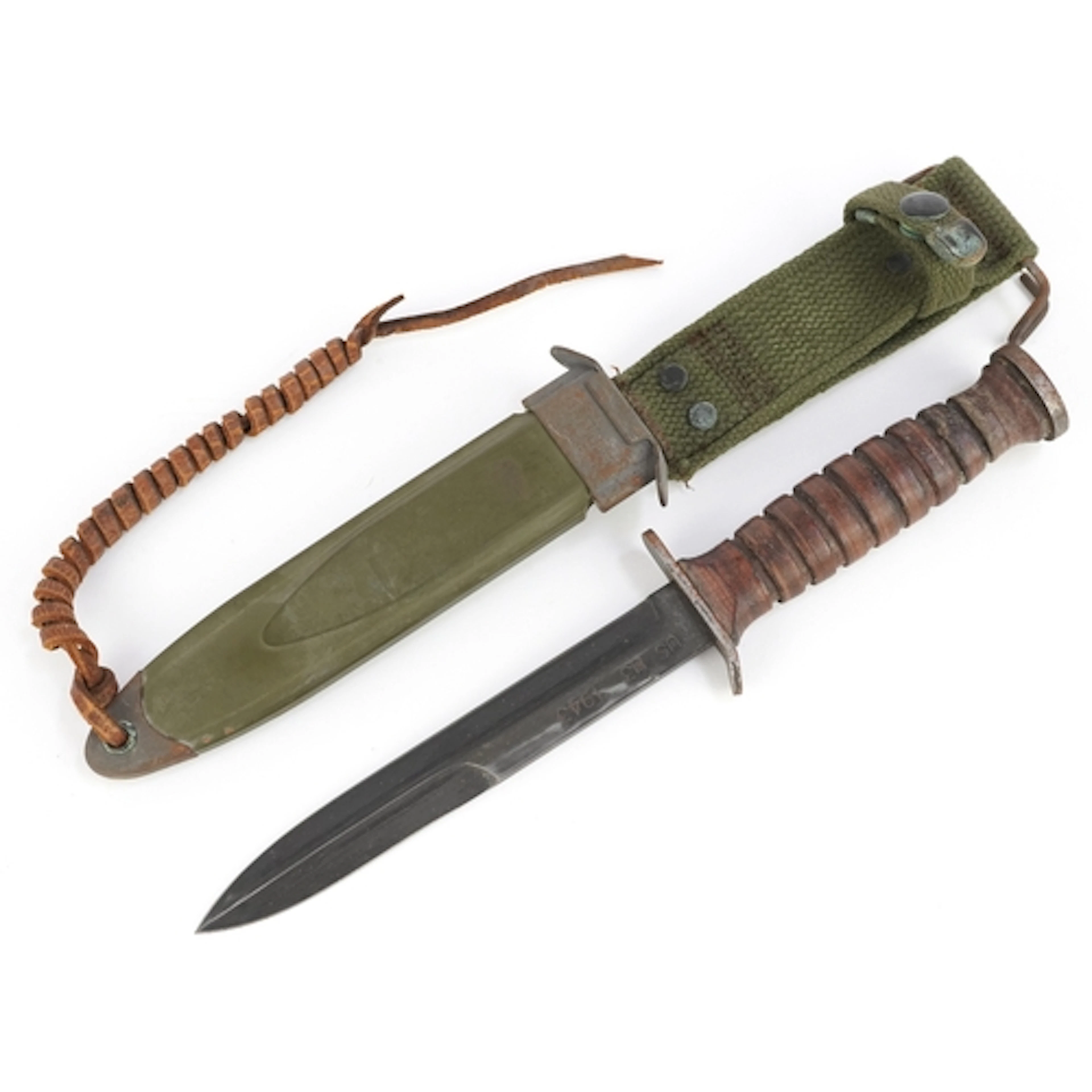 American military interest World War II M3 fighting knife wi...