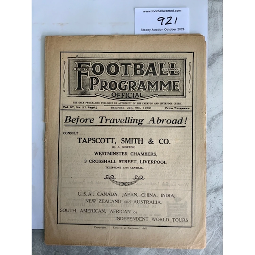 31/32 Everton v Liverpool FA Cup Football Programme: Very go...