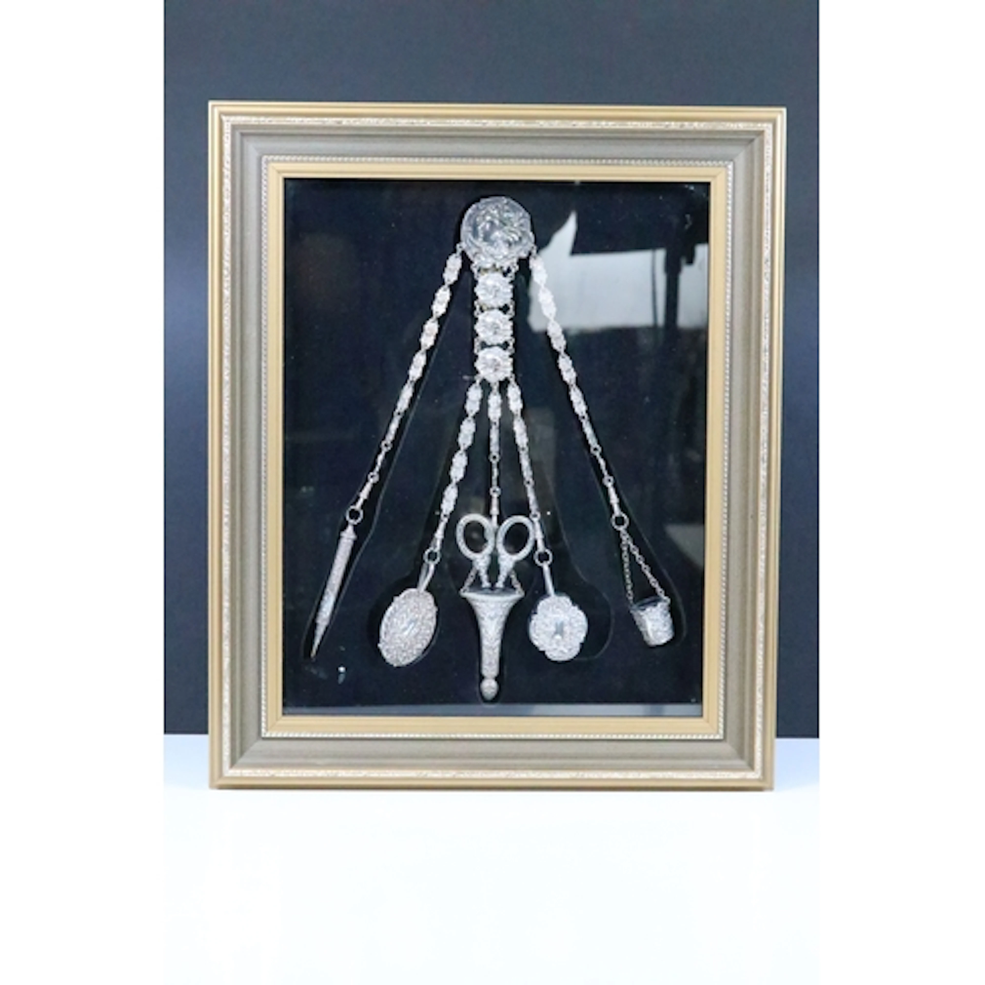Late 19th/early 20th century silver and white metal chatelai...