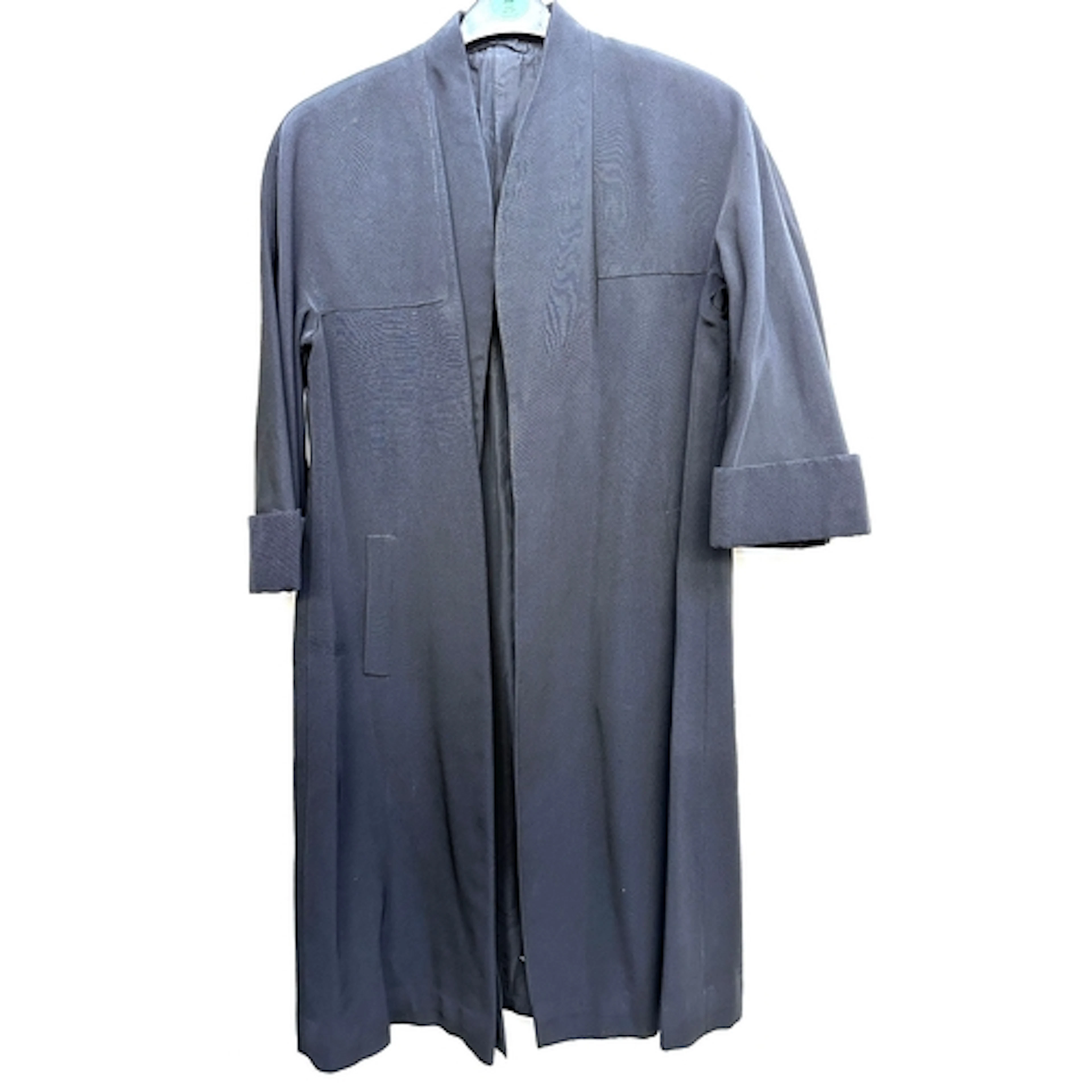 An black corded silk Opera coat by Leslie Raymond London