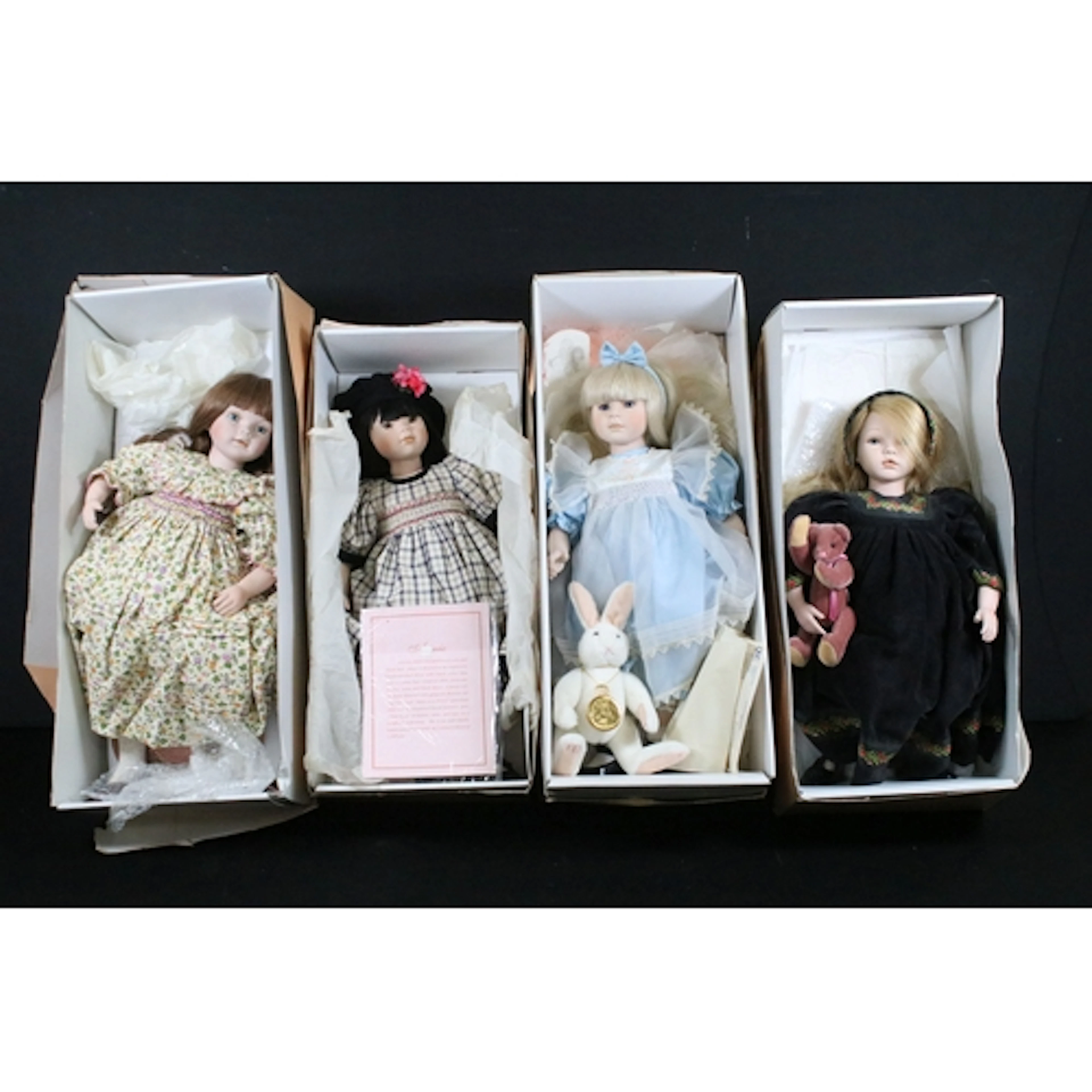 Four boxed Limited Edition Pauline Dolls by Pauline Bjoness ...